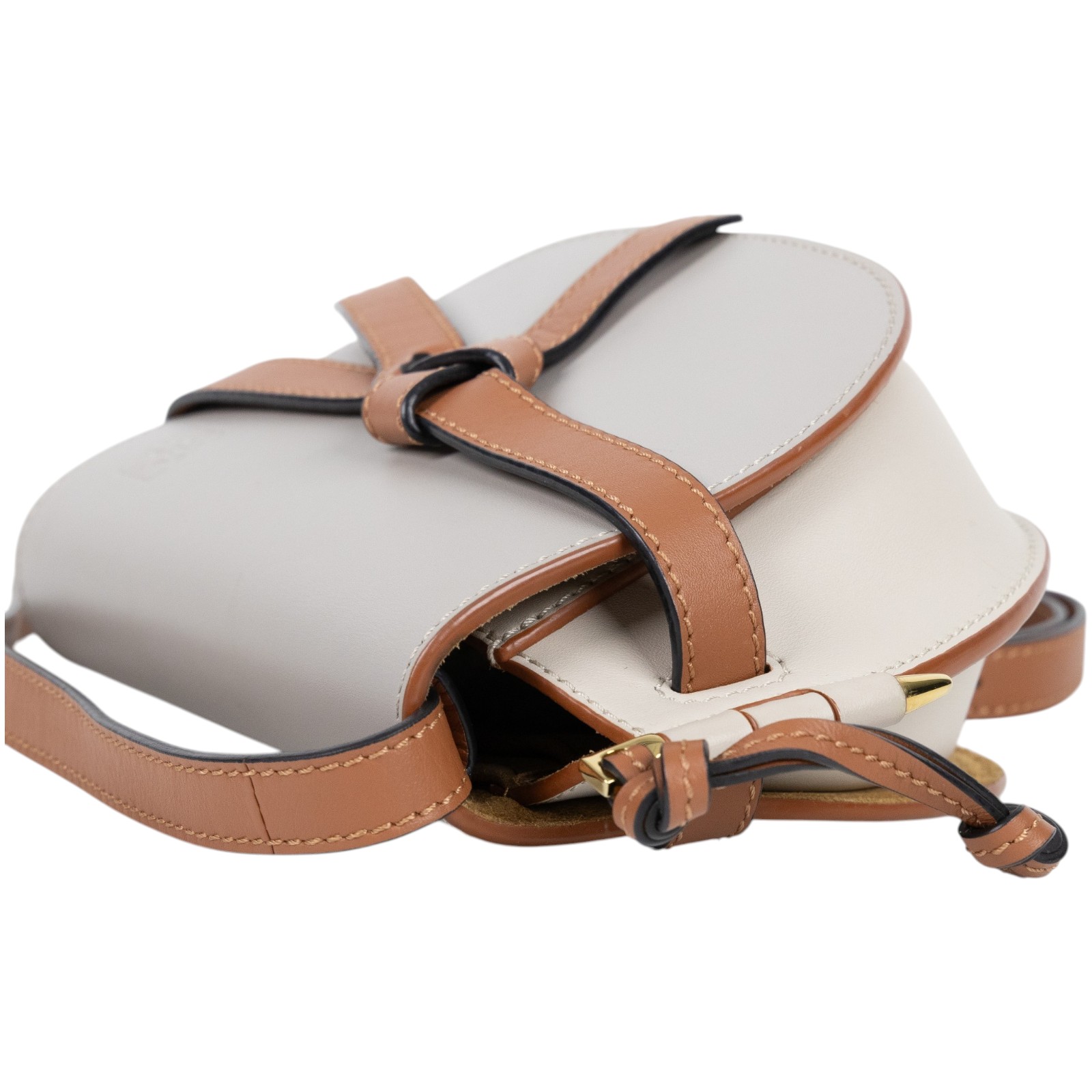 羅意威 LOEWE Mini Gate Dual bag 迷你 小牛皮 肩背包 A650N46X12 淺灰拚焦糖GATE MINI 原廠盒子/防塵袋
