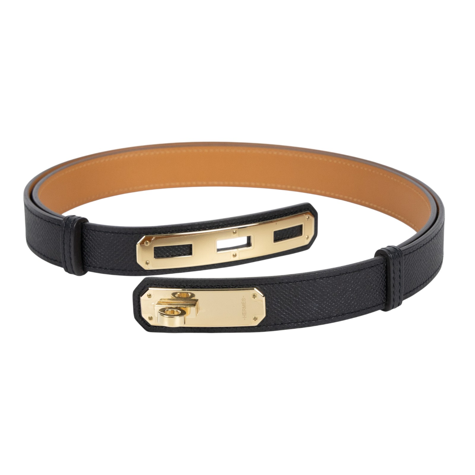 愛馬仕 Hermes OKelly 24 mm 皮帶 黑色 H079601CP89 /D ID 010 CF D刻 黑金KELLY皮帶 原廠盒子/防塵袋