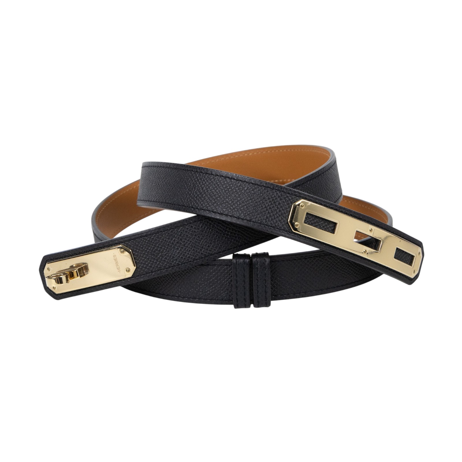 愛馬仕 Hermes OKelly 24 mm 皮帶 黑色 H079601CP89 /D ID 010 CF D刻 黑金KELLY皮帶 原廠盒子/防塵袋
