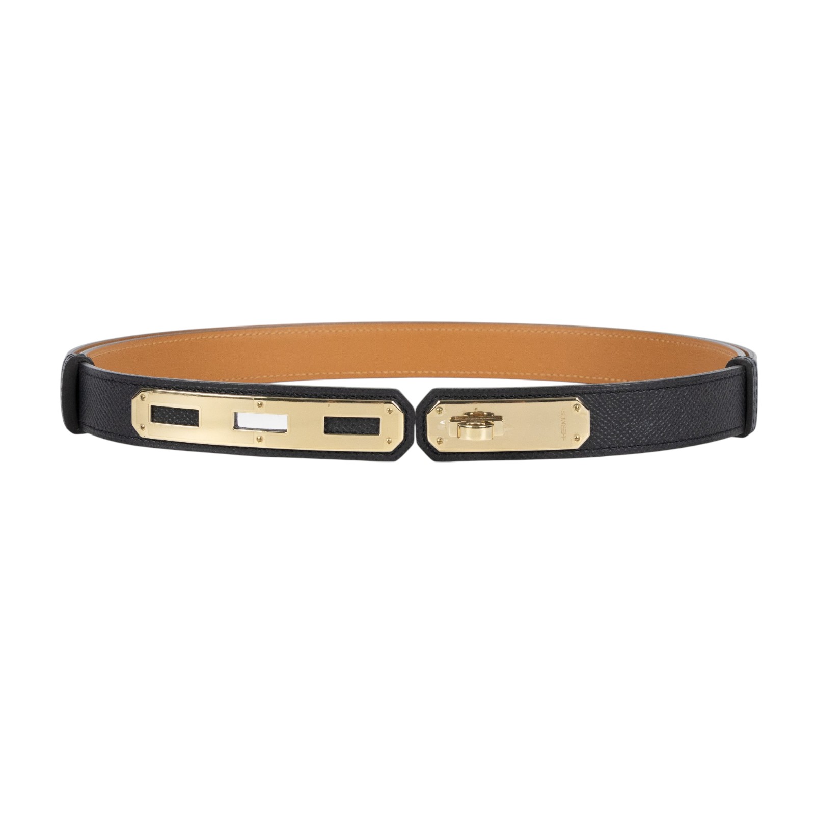 愛馬仕 Hermes OKelly 24 mm 皮帶 黑色 H079601CP89 /D ID 010 CF D刻 黑金KELLY皮帶 原廠盒子/防塵袋