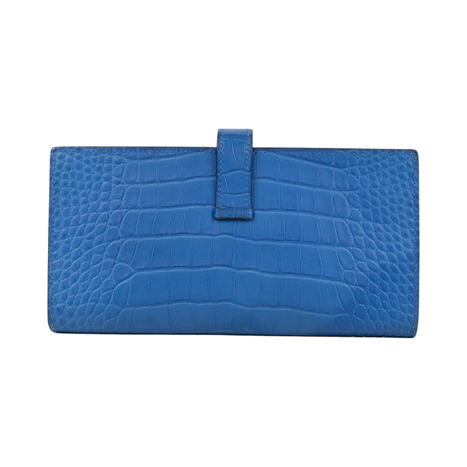 愛馬仕 Hermes Bearn Soufflet 長夾 金色五金 馬賽克藍色 H048601CCI7 /Z PN 006 PY  原廠盒子/購買證明/瀕臨絕種野生動植物國際貿易公約