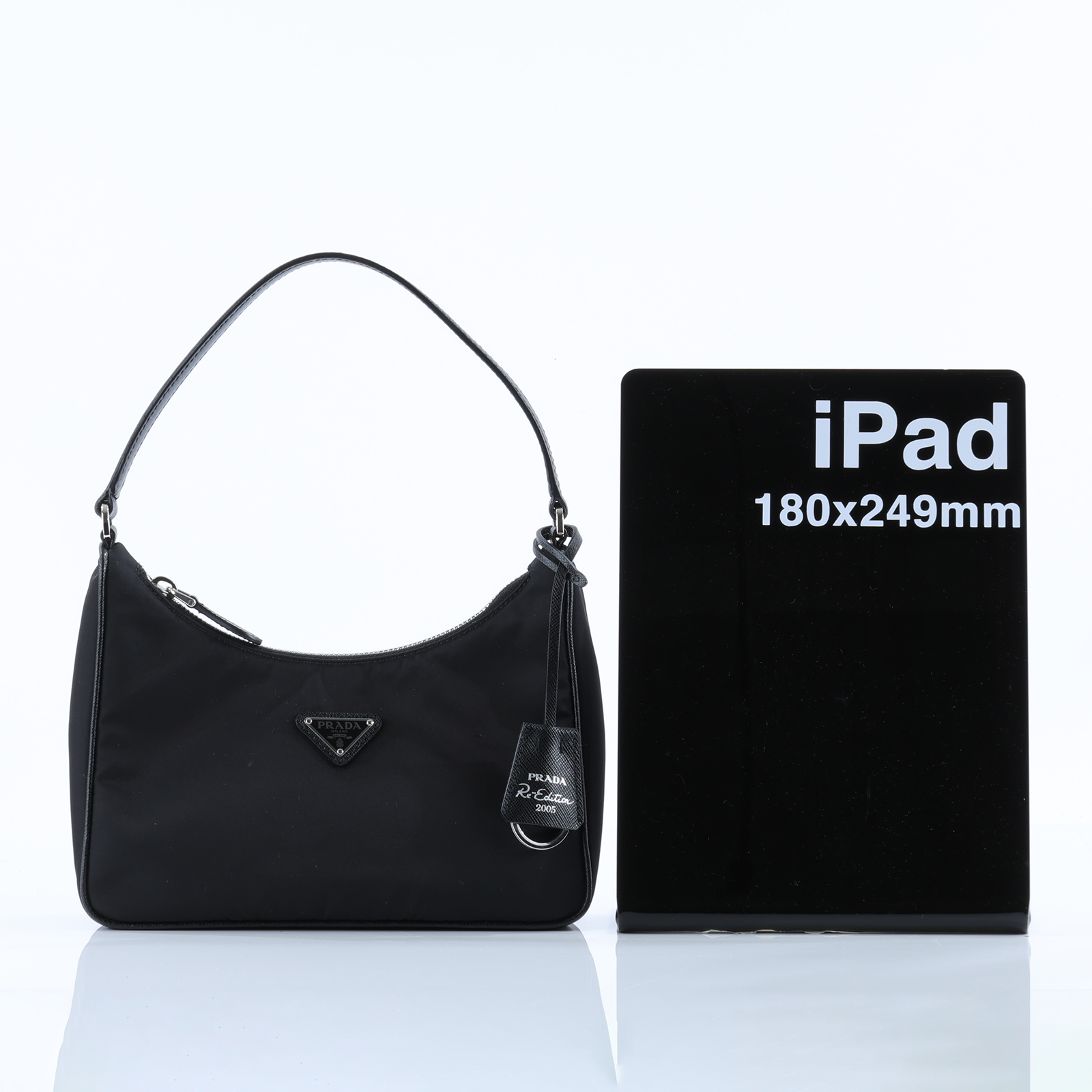 普拉達 PRADA Prada Re-Edition 環保尼龍 迷你袋 1NE204_R064 黑尼龍HOBO腋下包 防塵袋