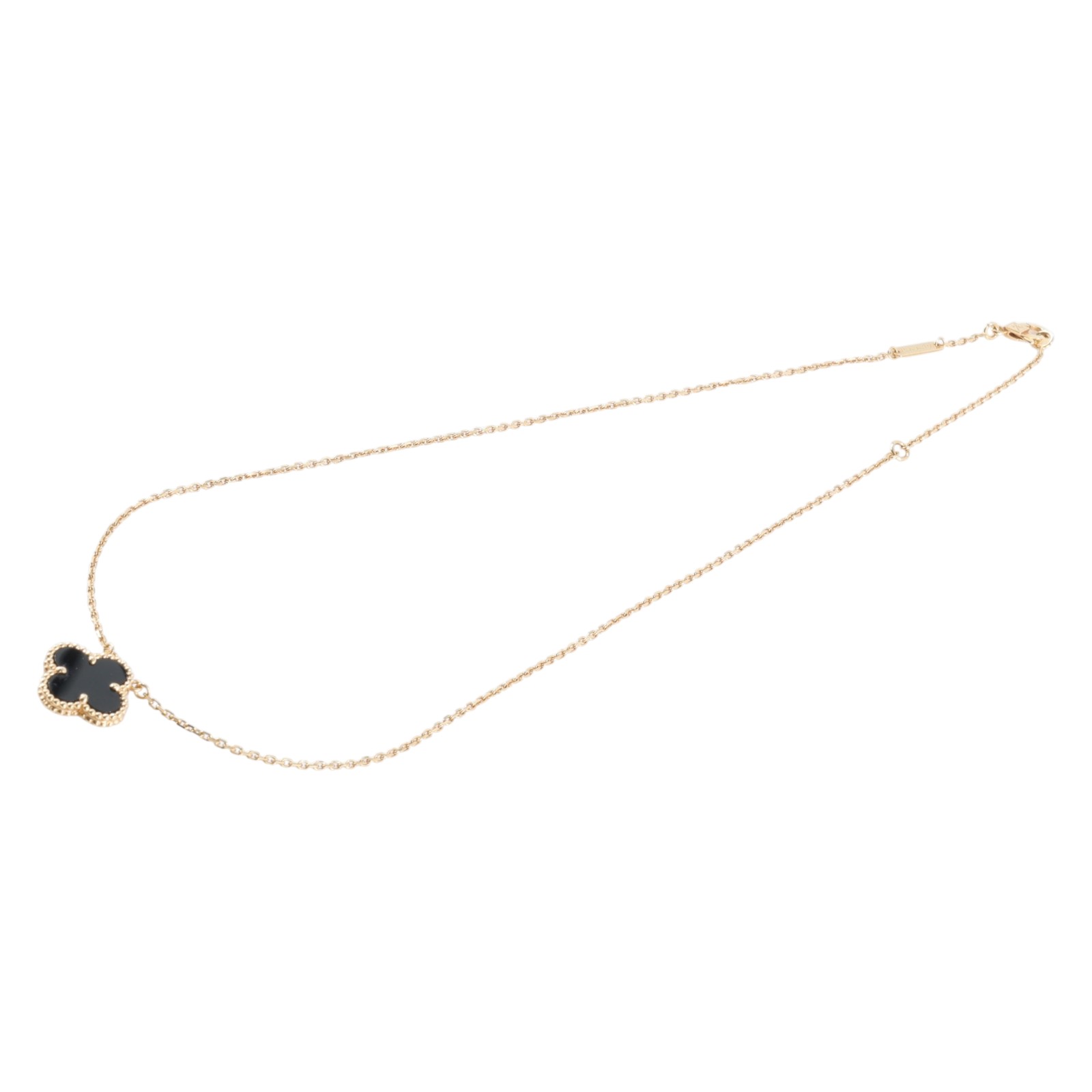 梵克雅寶 Van Cleef & Arpels Vintage Alhambra 吊墜 小型 VCARA45800 YG 黑縞瑪瑙VINTAGE項鍊 無附屬品