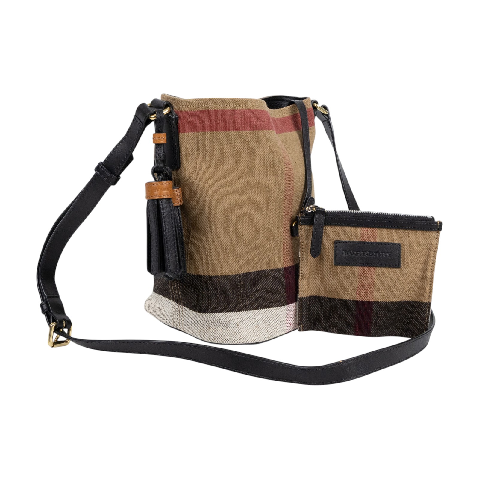 博柏利 BURBERRY 水桶包 3997284 格紋帆布水桶包 內袋
