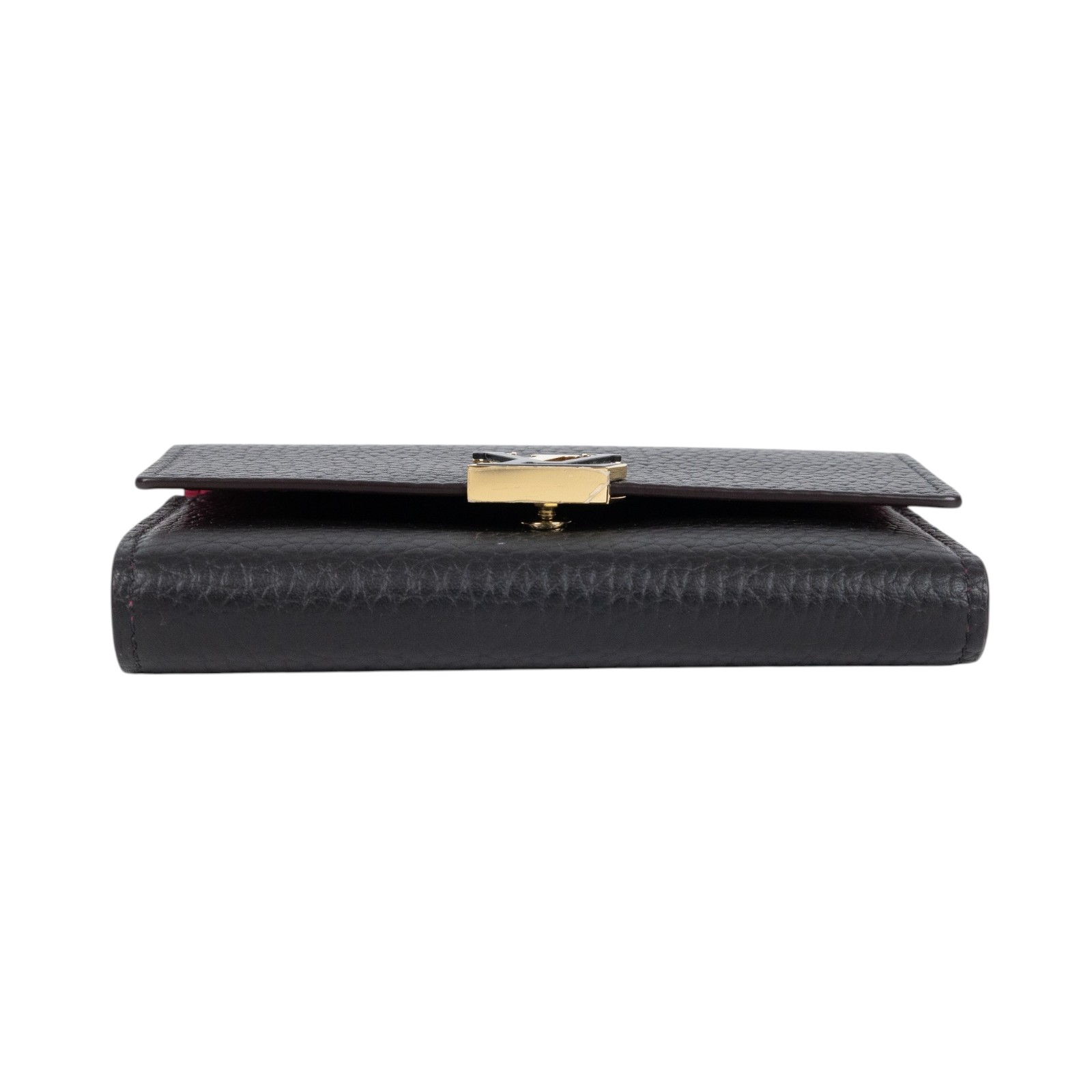 路易威登 LOUIS VUITTON Capucines 小型錢包 短夾 黑玫瑰紅色 M62157 晶片款  原廠盒子/防塵袋/購買證明