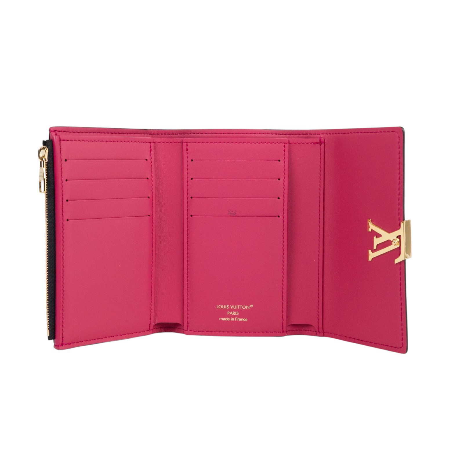 路易威登 LOUIS VUITTON Capucines 小型錢包 短夾 黑玫瑰紅色 M62157 晶片款  原廠盒子/防塵袋/購買證明