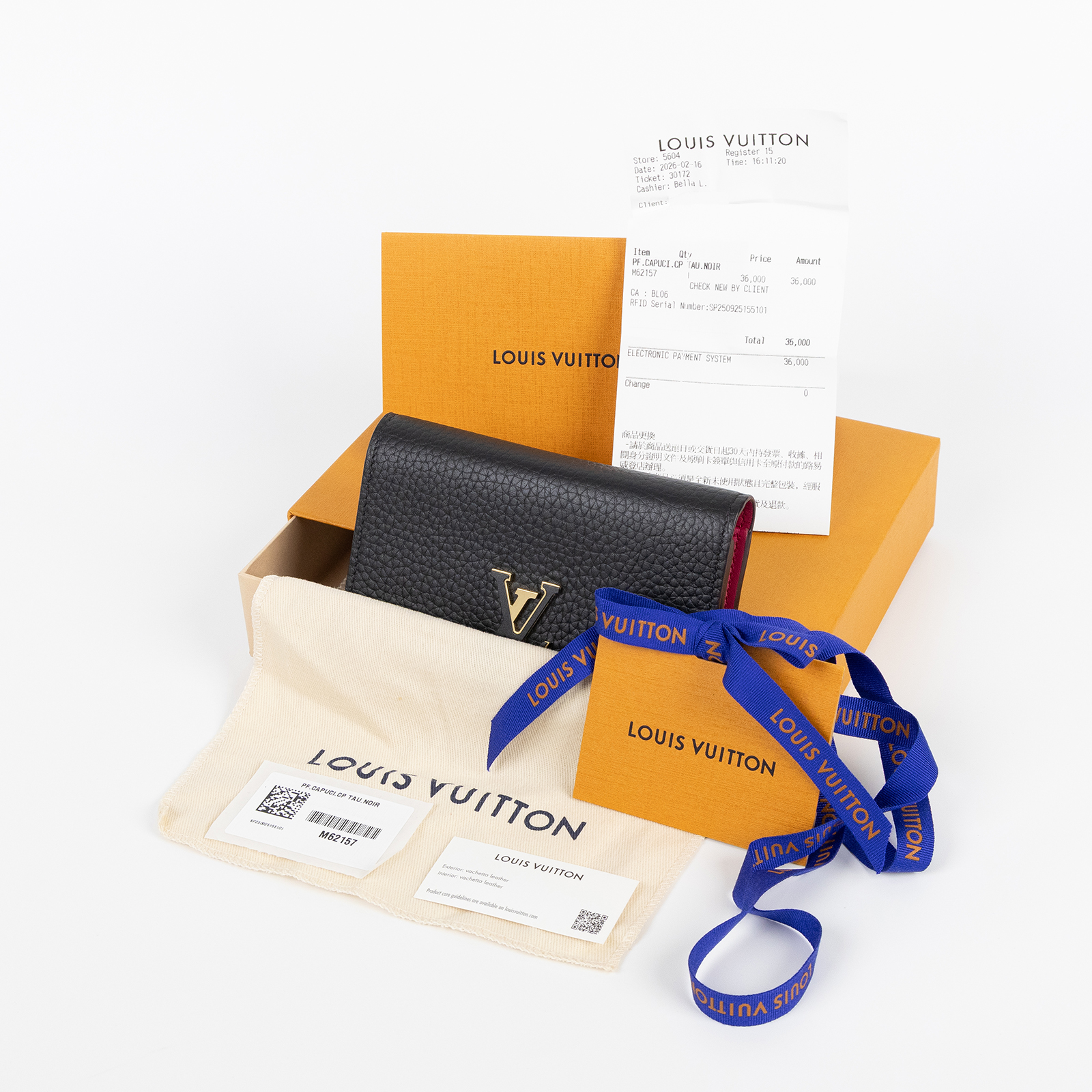路易威登 LOUIS VUITTON Capucines 小型錢包 短夾 黑玫瑰紅色 M62157 晶片款  原廠盒子/防塵袋/購買證明