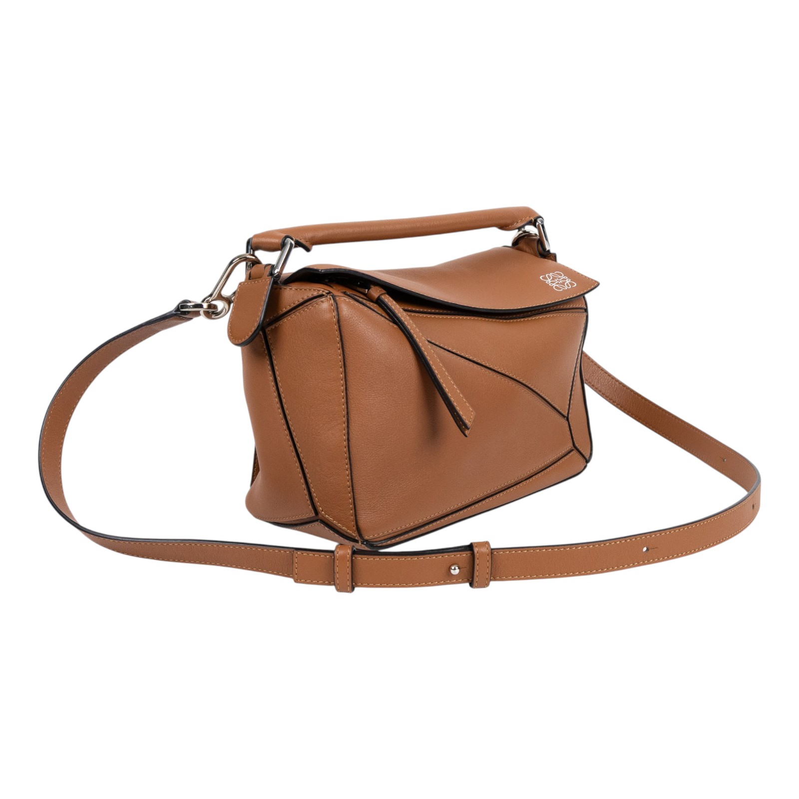 羅意威 LOEWE Small Puzzle bag 肩背 斜背包 A510P60X41 焦糖PUZZLE SMALL 背帶