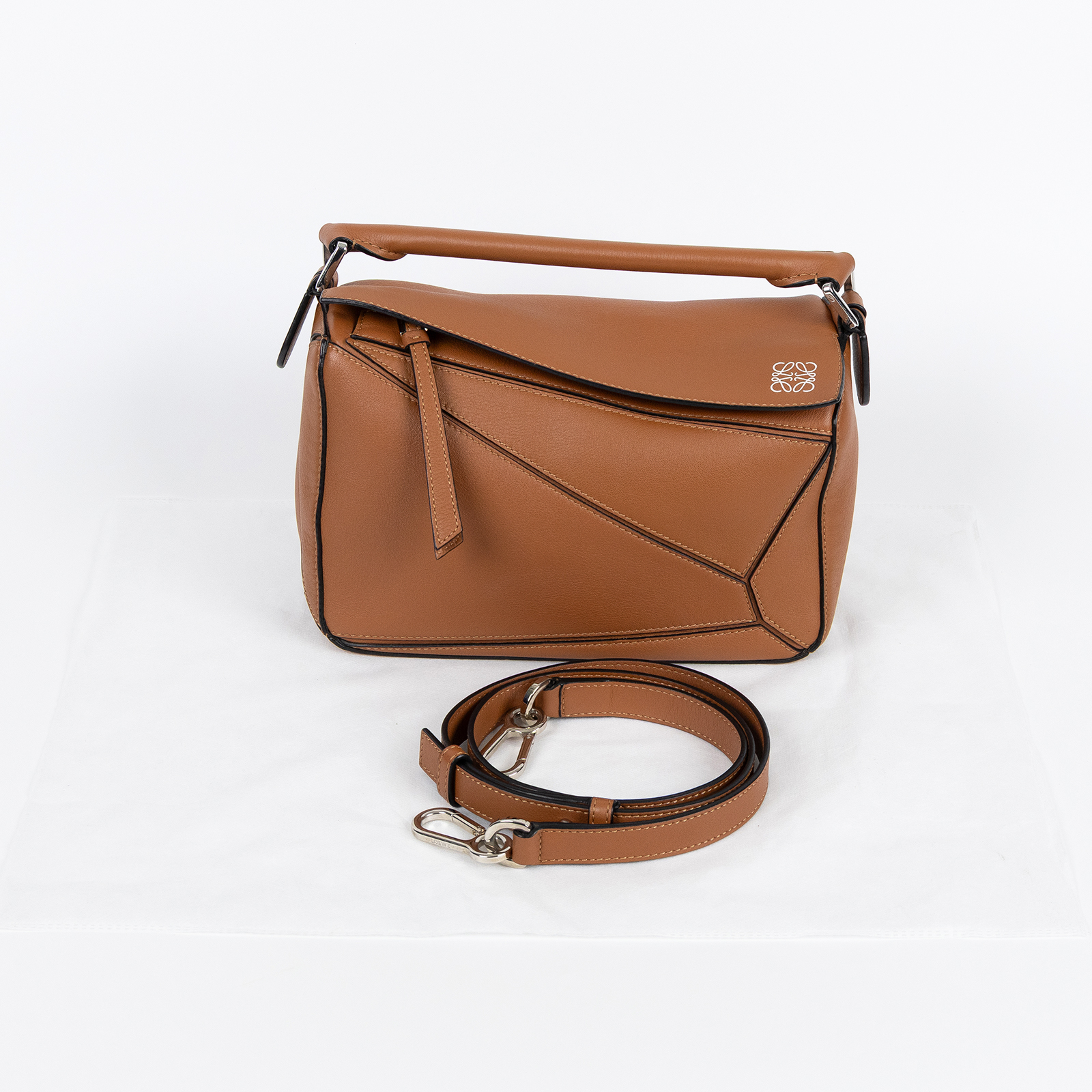 羅意威 LOEWE Small Puzzle bag 肩背 斜背包 A510P60X41 焦糖PUZZLE SMALL 背帶