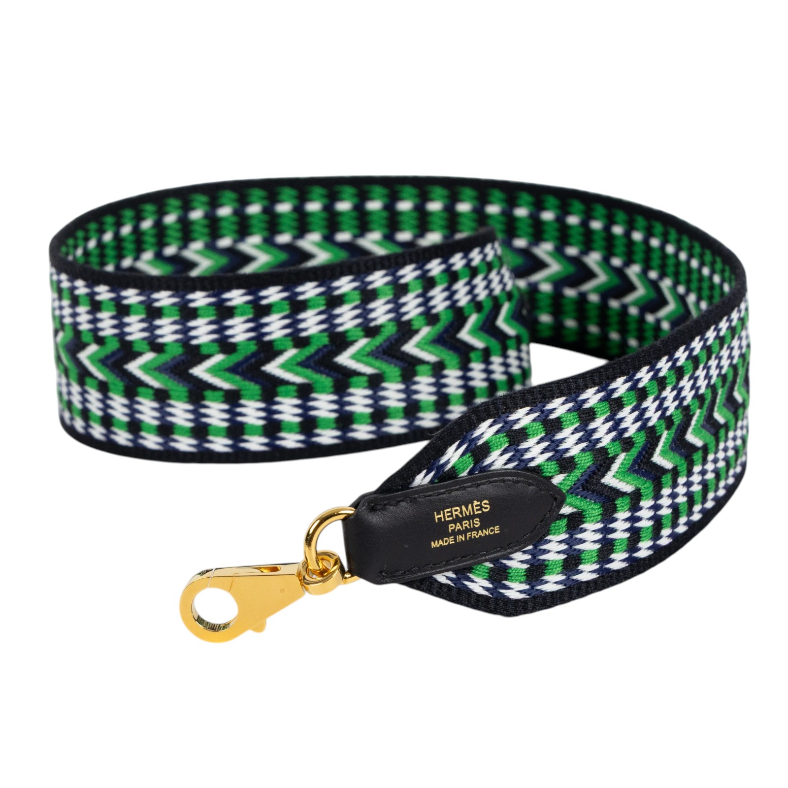 愛馬仕 Hermes Sangle Cavale 50 mm 肩背帶  Y SA 009 XX Y刻 綠編織Sangle背帶 防塵袋