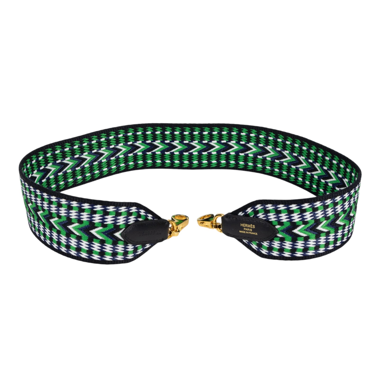 愛馬仕 Hermes Sangle Cavale 50 mm 肩背帶  Y SA 009 XX Y刻 綠編織Sangle背帶 防塵袋