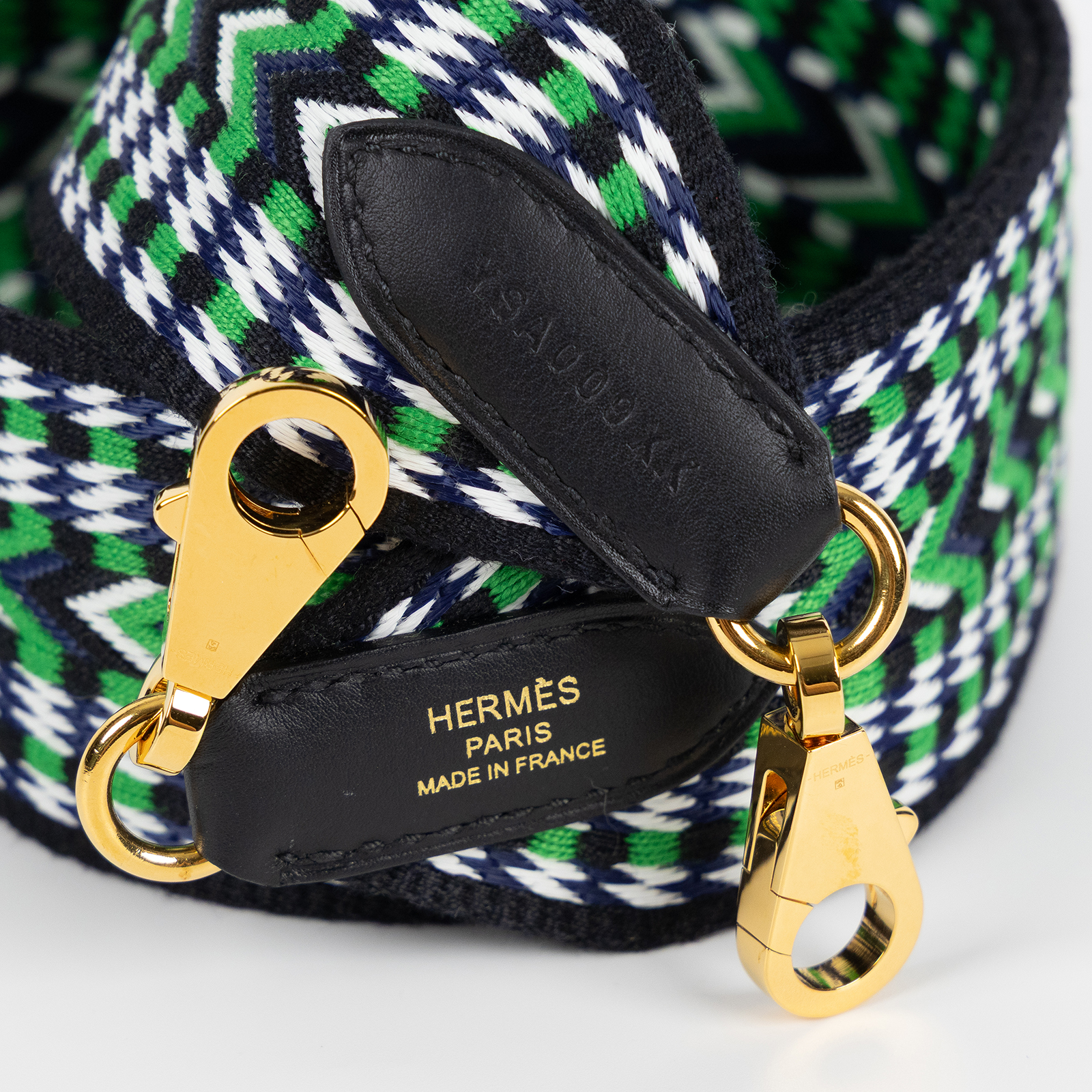 愛馬仕 Hermes Sangle Cavale 50 mm 肩背帶  Y SA 009 XX Y刻 綠編織Sangle背帶 防塵袋