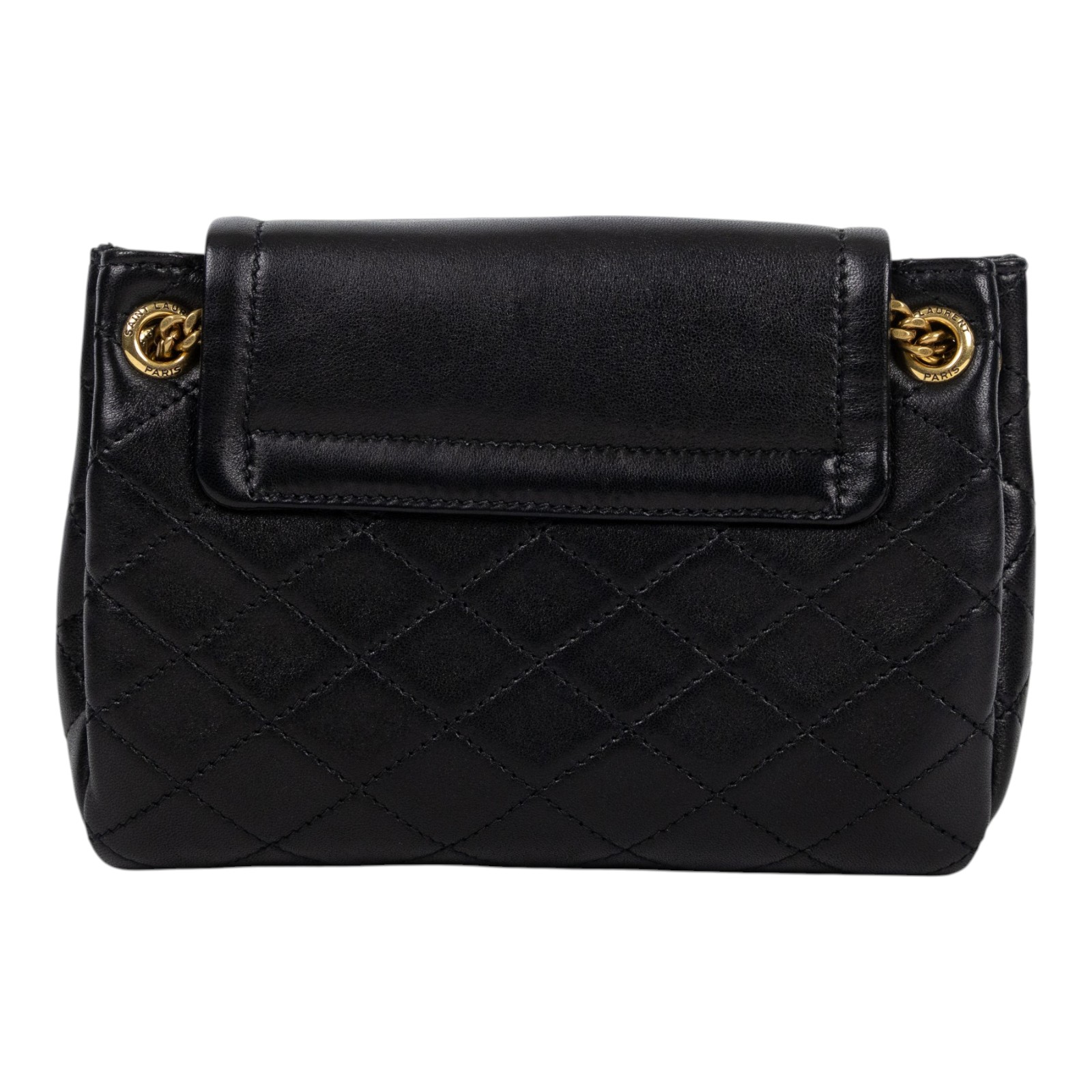 聖羅蘭 YSL SAINT LAURENT Nolia 小羊皮 迷你 手袋 肩背包 金色五金 6727381EL07 黑NOLITA MINI 無附屬品
