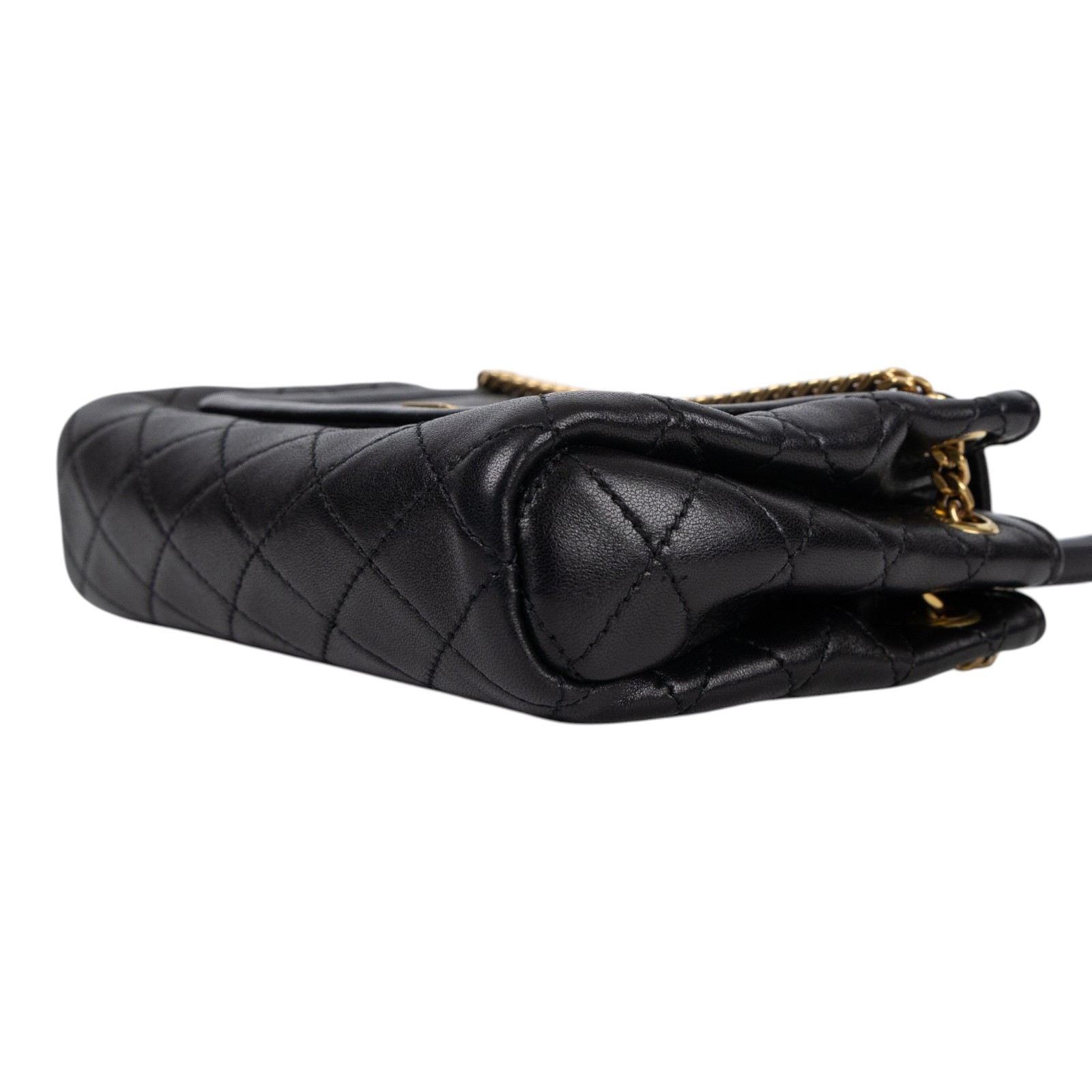 聖羅蘭 YSL SAINT LAURENT Nolia 小羊皮 迷你 手袋 肩背包 金色五金 6727381EL07 黑NOLITA MINI 無附屬品