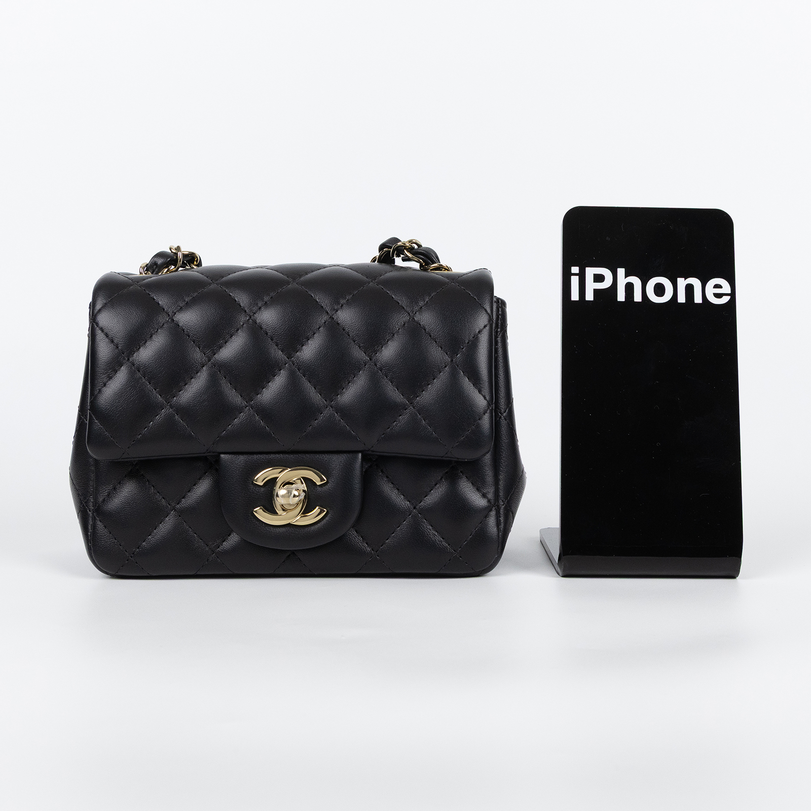 香奈兒 CHANEL CF 方形 迷你 口蓋包 A35200 Y04059 晶片款 黑金羊方胖 原廠盒子/防塵袋/購買證明影本