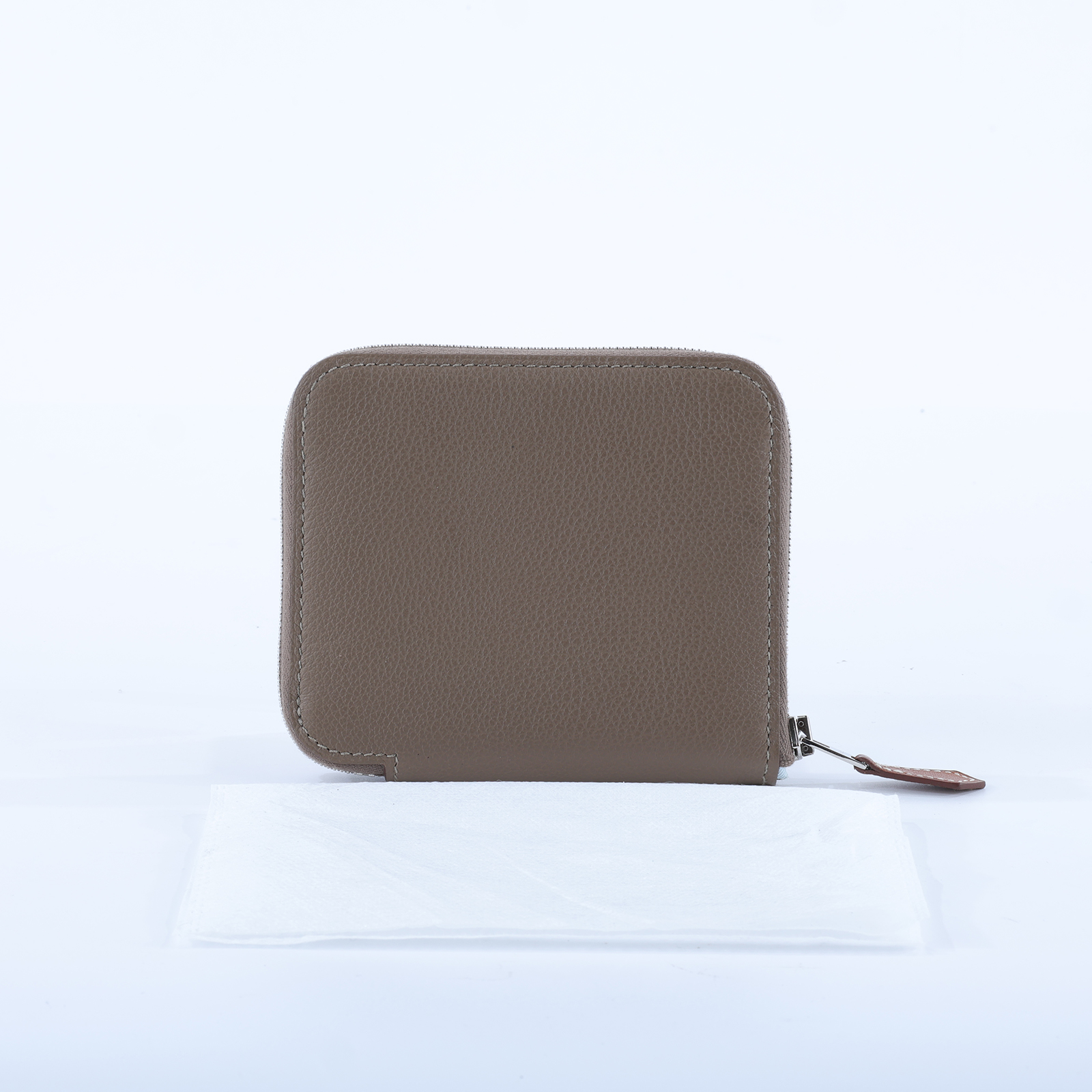 愛馬仕 Hermes SilkIn 拉鍊 絲巾 短夾 錢包 SILK K AA 011 ZA K刻 大象灰絲巾短夾 無附屬品