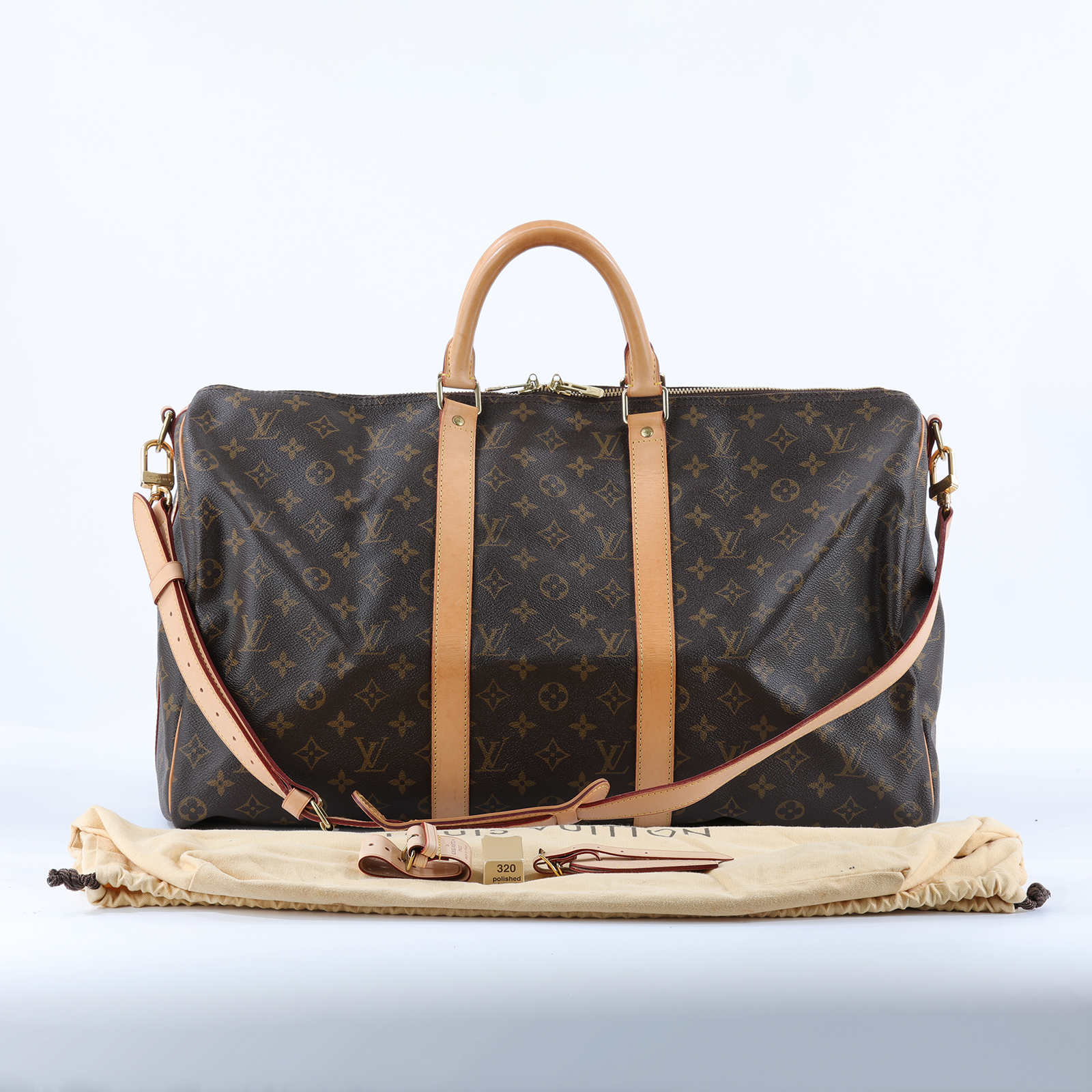 路易威登 LOUIS VUITTON Keepall Bandoulière 50 Monogram經典帆布 波士頓包  旅行袋 M41416  防塵袋/背帶/吊牌/鎖組