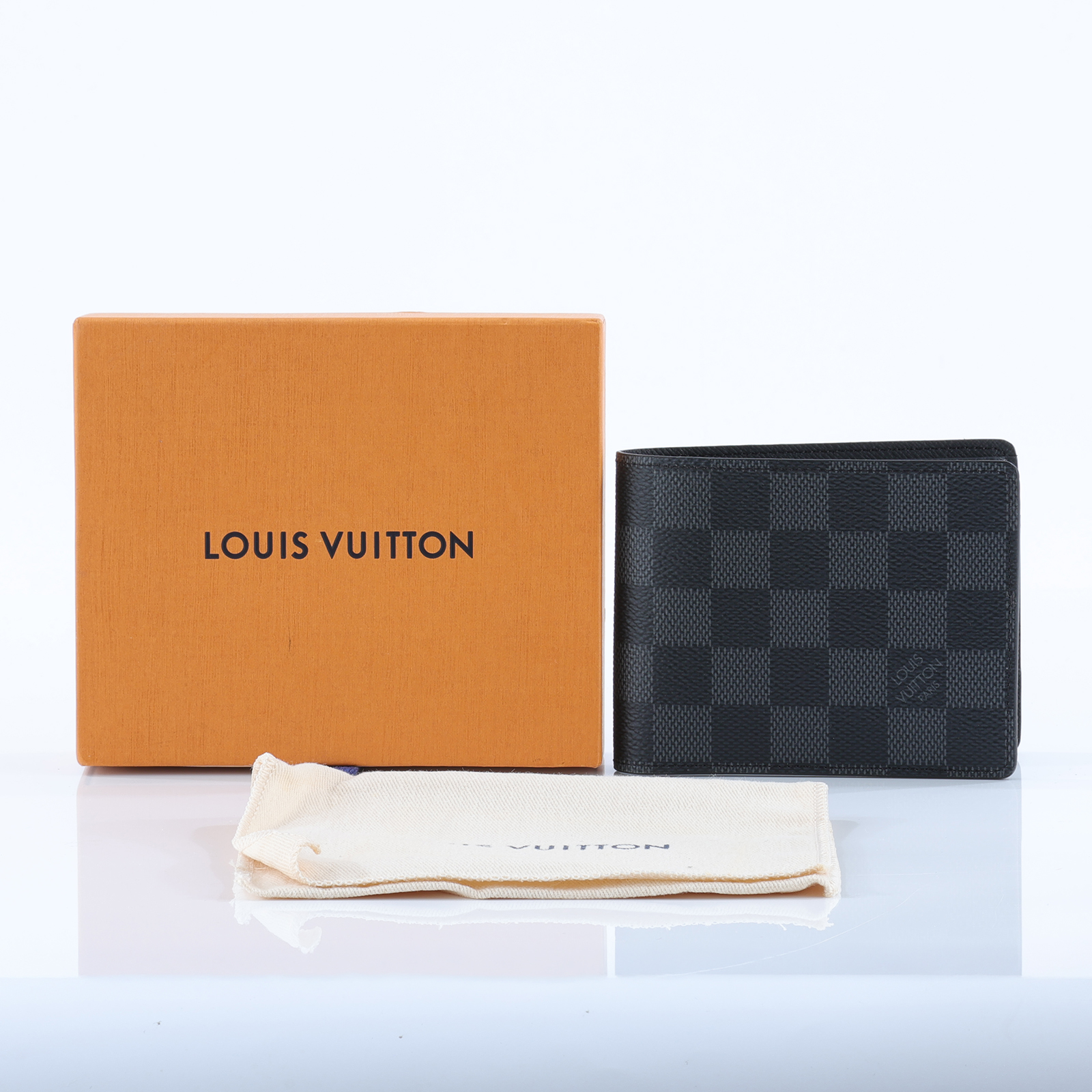 路易威登 LOUIS VUITTON Multiple 棋盤格 錢包 短夾 N62663 黑棋盤兩折短夾 原廠盒子/防塵袋(消磁)