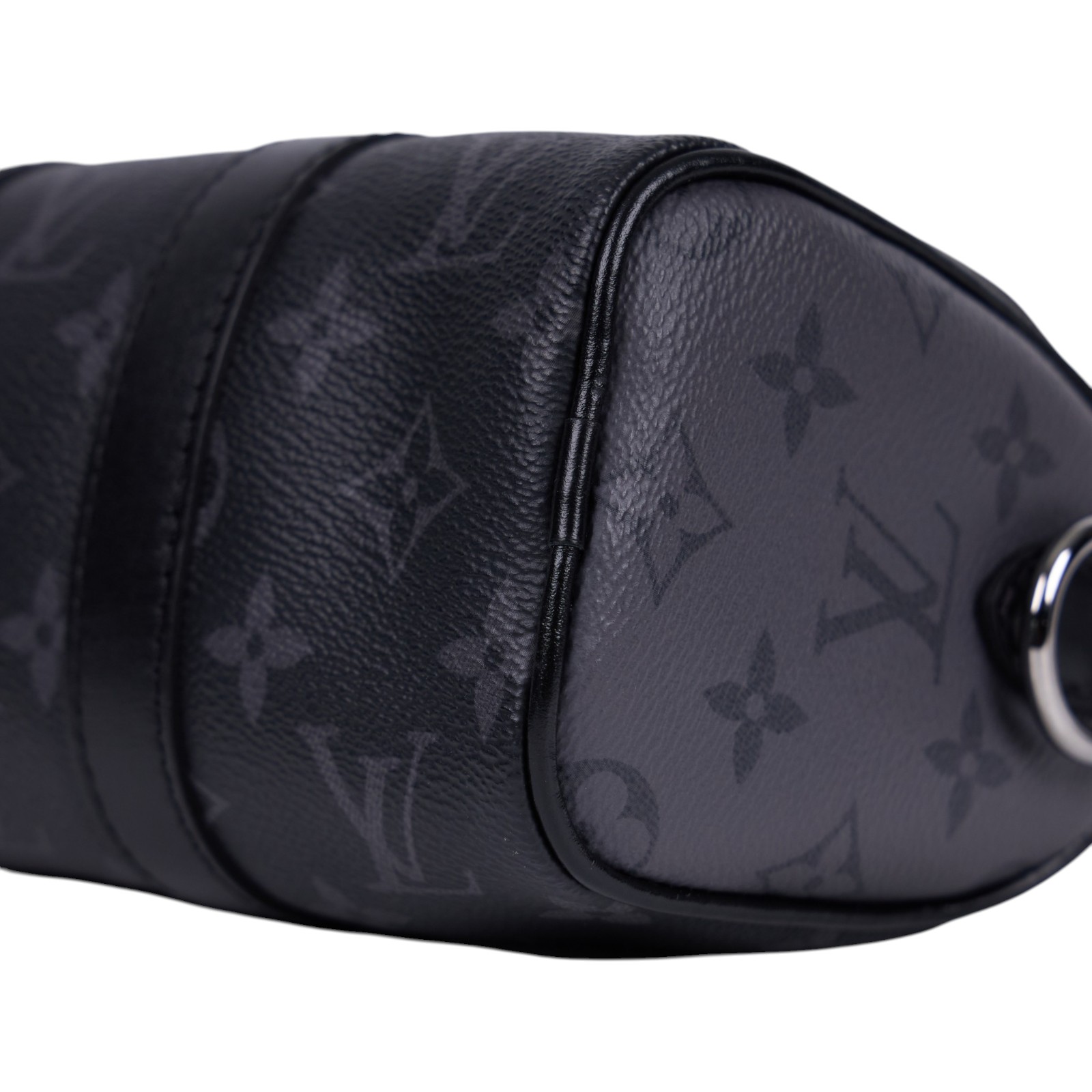 路易威登 LOUIS VUITTON KEEPALL XS 老花 小款 圓筒 側背包   M45947 晶片款 黑原花KEEPALL XS 原廠盒子/背帶