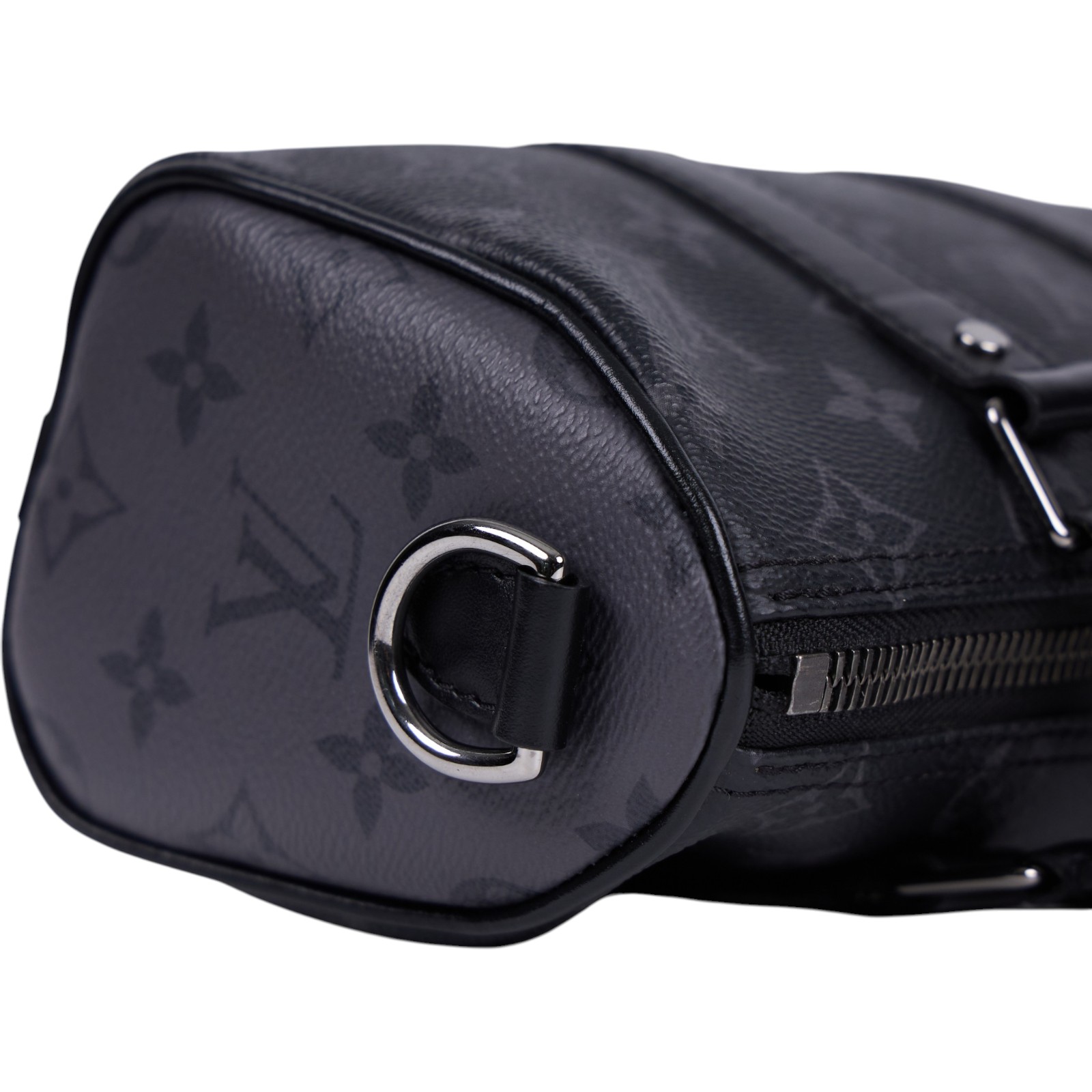 路易威登 LOUIS VUITTON KEEPALL XS 老花 小款 圓筒 側背包   M45947 晶片款 黑原花KEEPALL XS 原廠盒子/背帶