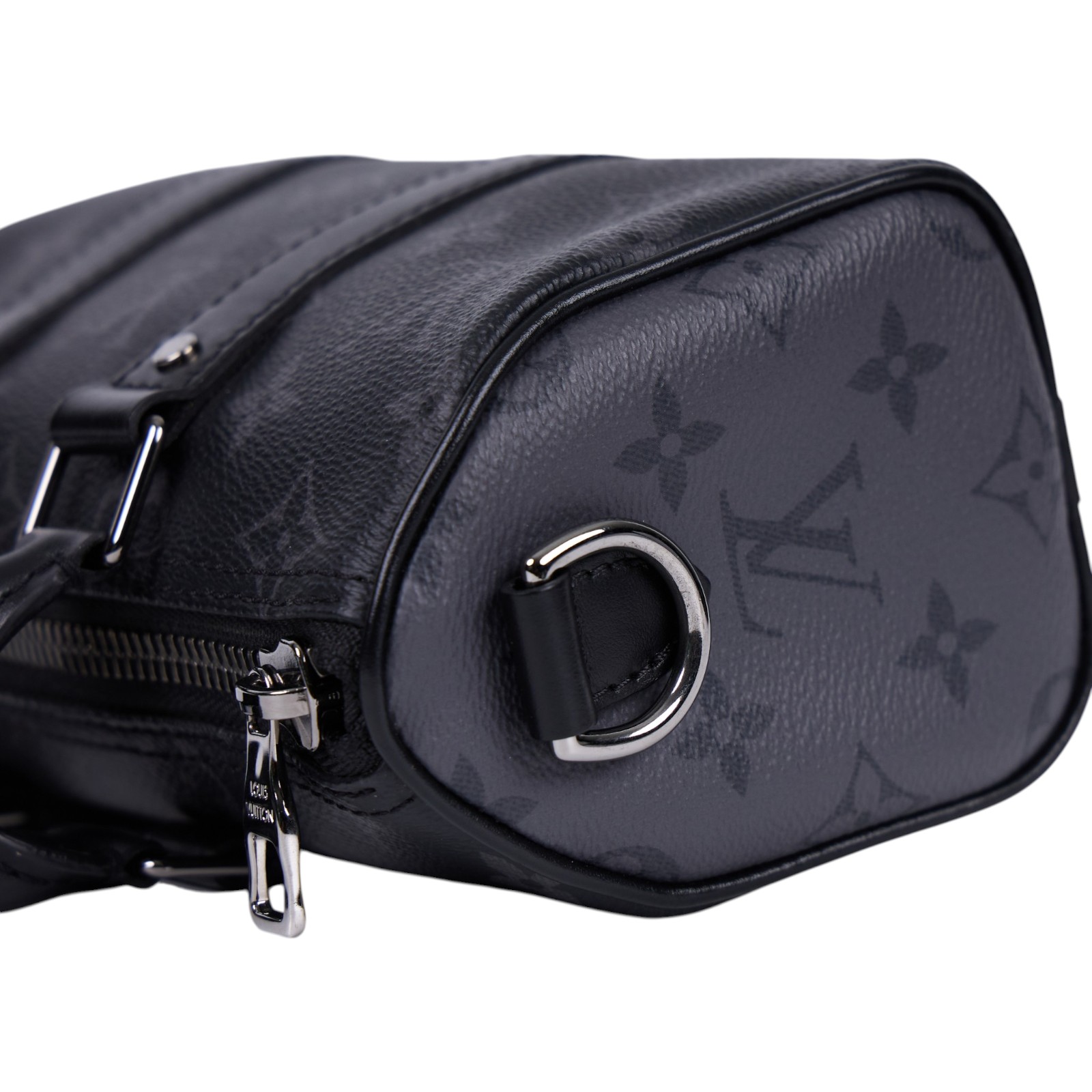 路易威登 LOUIS VUITTON KEEPALL XS 老花 小款 圓筒 側背包   M45947 晶片款 黑原花KEEPALL XS 原廠盒子/背帶