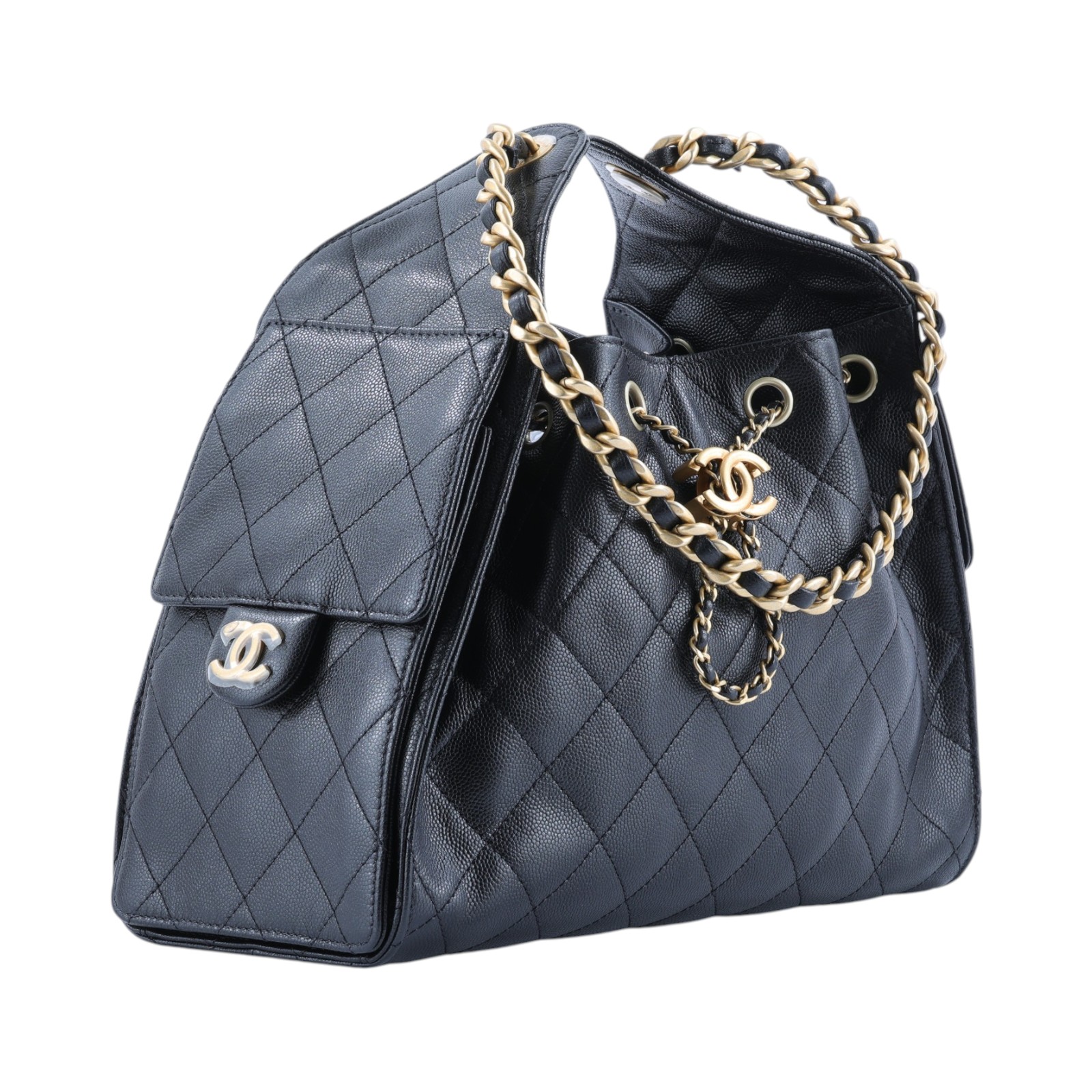 香奈兒 CHANEL 25 小型包 粒面牛皮 AS5293 B20304 晶片款 黑荔枝牛25包 小號 原廠盒子/防塵袋/購買證明