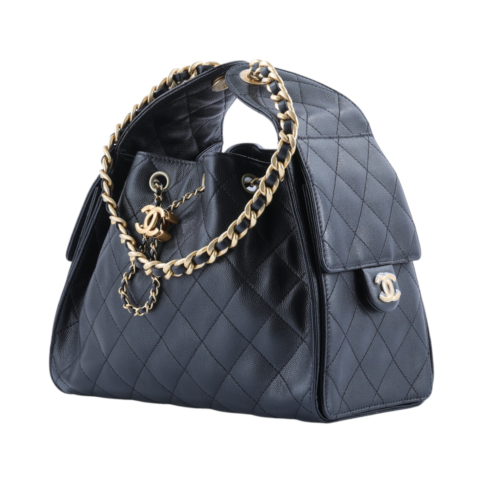 香奈兒 CHANEL 25 小型包 粒面牛皮 AS5293 B20304 晶片款 黑荔枝牛25包 小號 原廠盒子/防塵袋/購買證明
