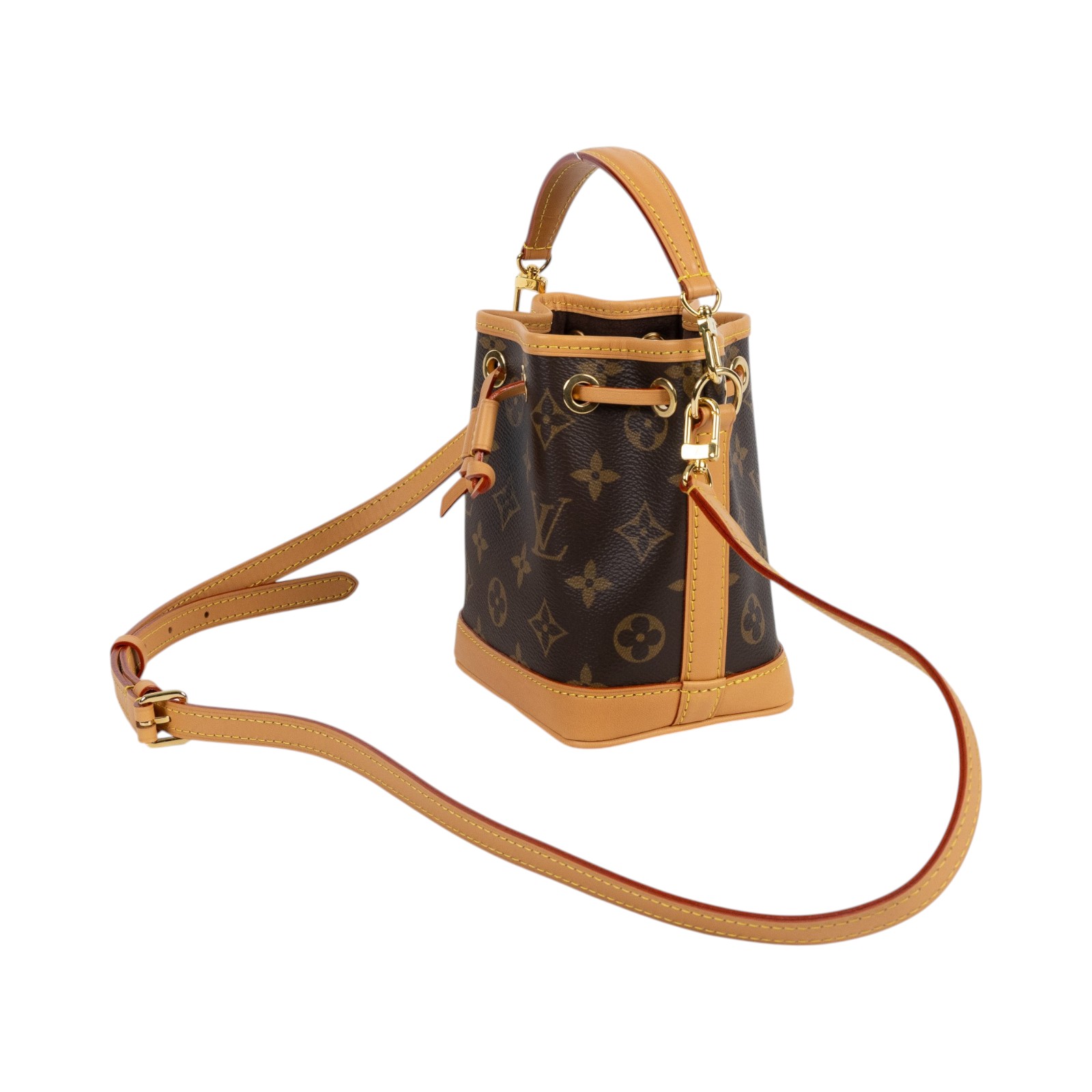 路易威登 LOUIS VUITTON Nano Noé 原花 束口水桶包 M81266 晶片款 原花Nano Noé 原廠盒子/防塵袋/背帶2