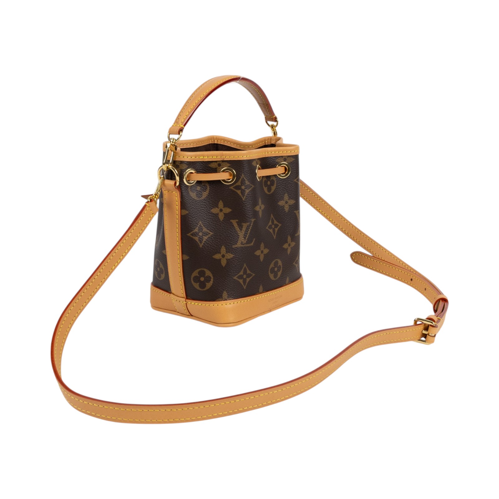 路易威登 LOUIS VUITTON Nano Noé 原花 束口水桶包 M81266 晶片款 原花Nano Noé 原廠盒子/防塵袋/背帶2