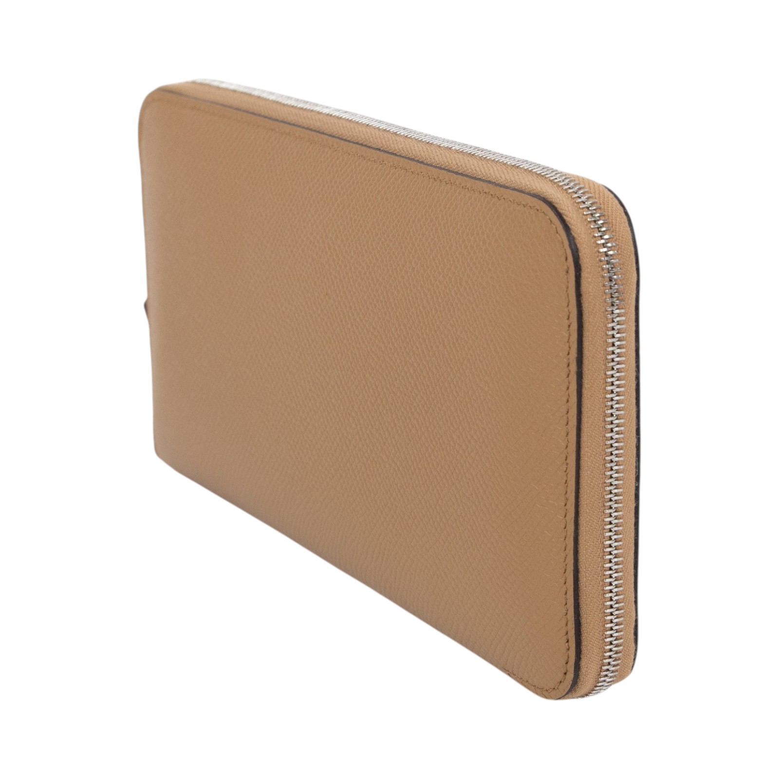 愛馬仕 Hermes SilkIn 拉鍊 長夾 錢包 SILKL U SI 003 DB U刻 芝麻色絲巾長夾epsom 原廠盒子
