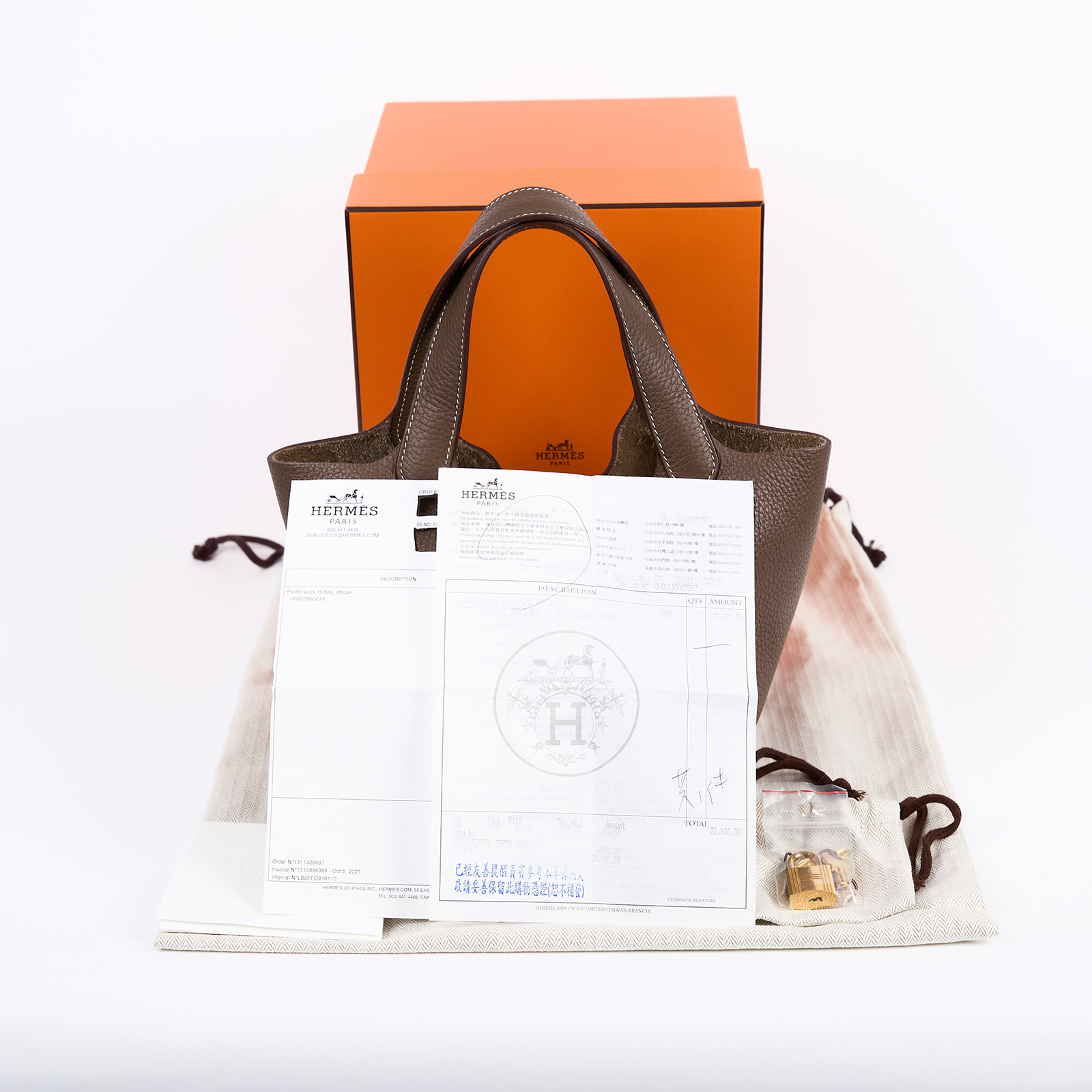 愛馬仕 Hermes Picotin Lock 18 菜籃子包 金色五金 大象灰 H056289CC18 /ZAM008UH  原廠盒子/防塵袋2/鎖組/購買證明