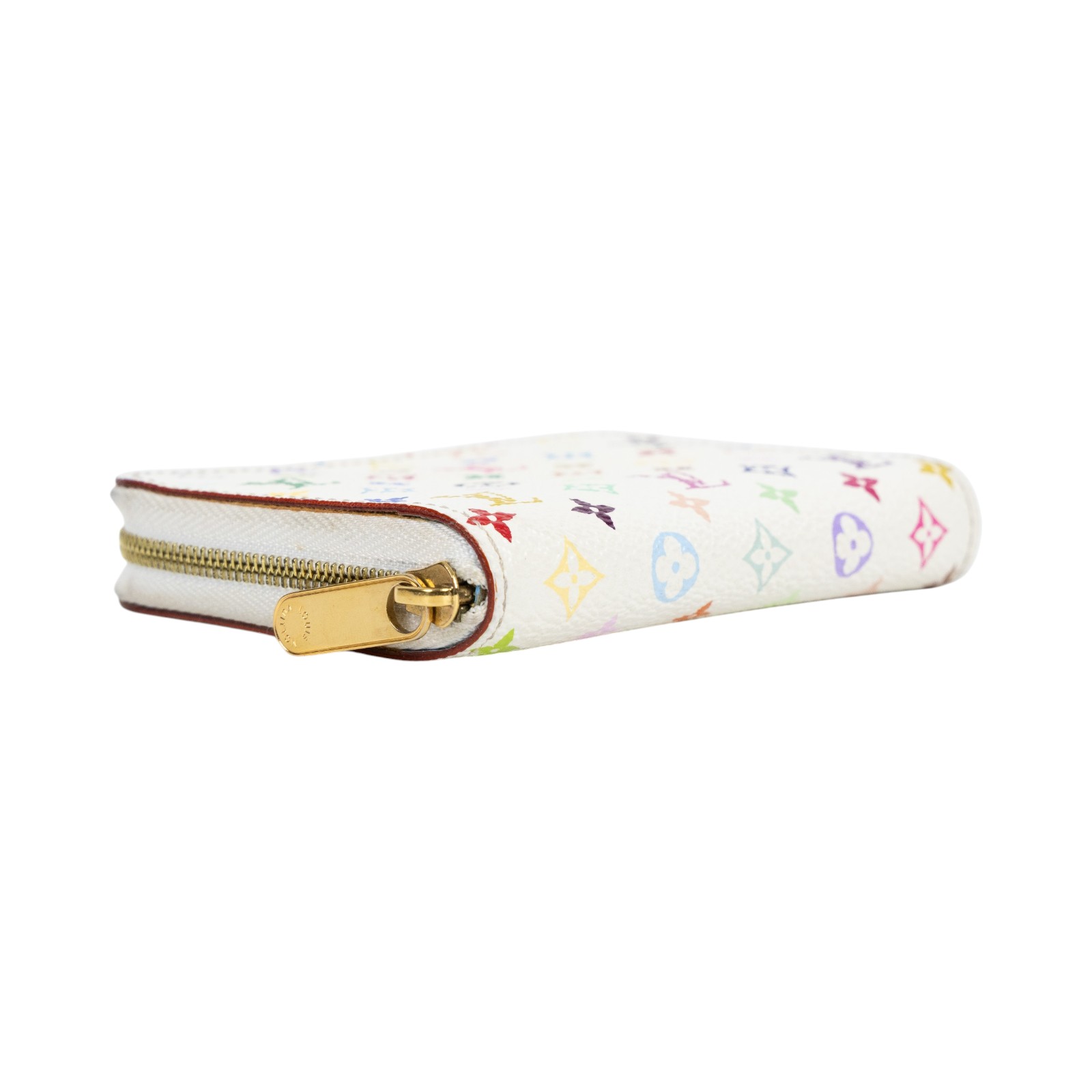 路易威登 LOUIS VUITTON Multicolore Zippy 零錢卡片包 村上隆 白彩 拉鍊 老花 Monogram M93741  原廠盒子/防塵袋