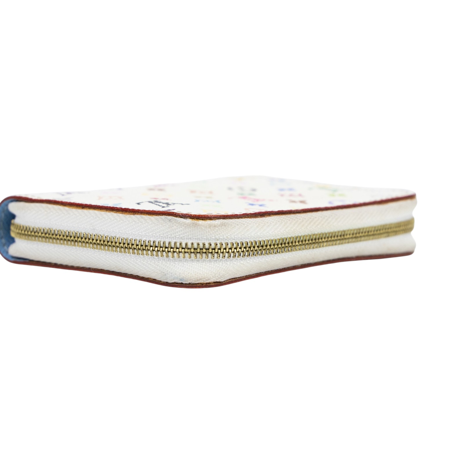 路易威登 LOUIS VUITTON Multicolore Zippy 零錢卡片包 村上隆 白彩 拉鍊 老花 Monogram M93741  原廠盒子/防塵袋