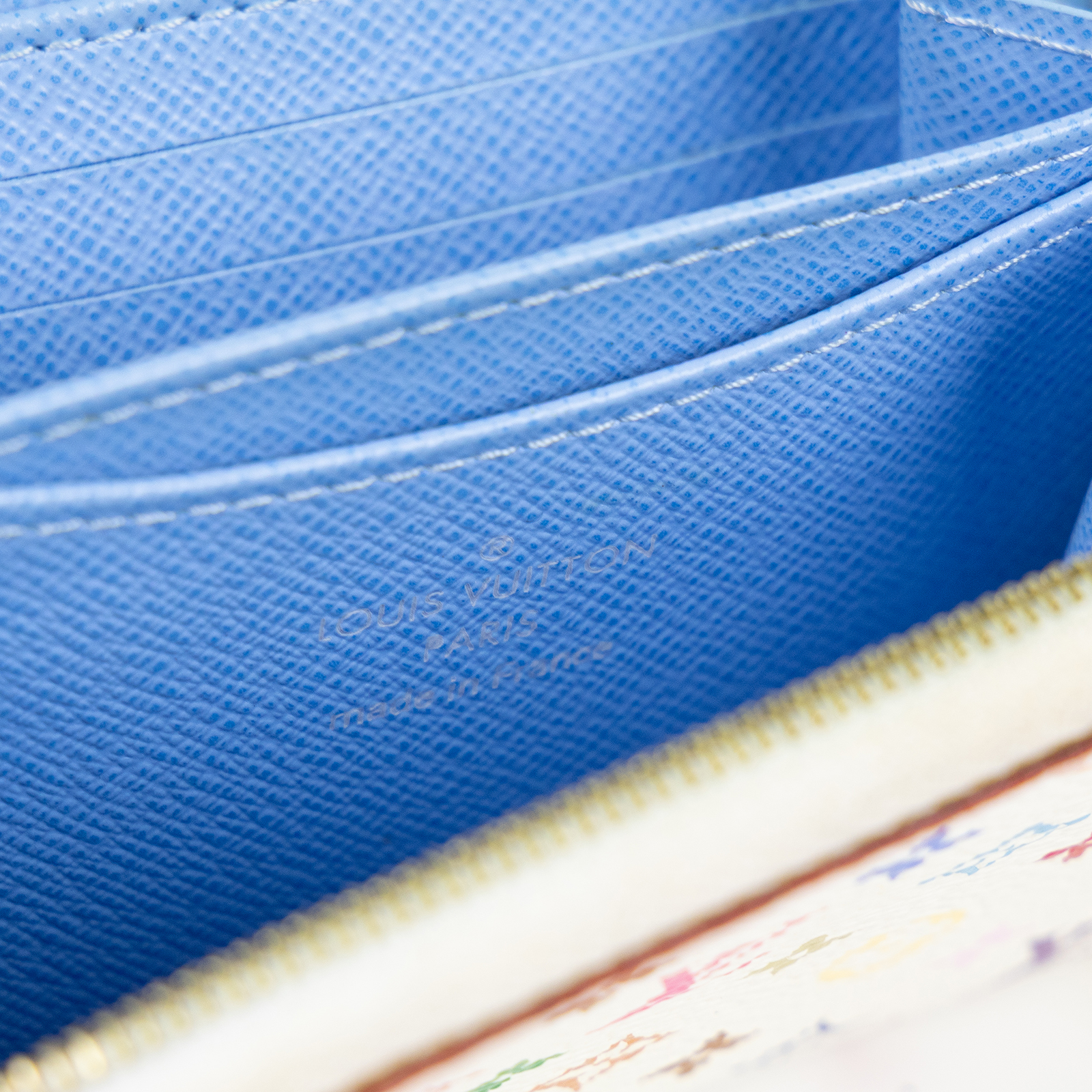 路易威登 LOUIS VUITTON Multicolore Zippy 零錢卡片包 村上隆 白彩 拉鍊 老花 Monogram M93741  原廠盒子/防塵袋