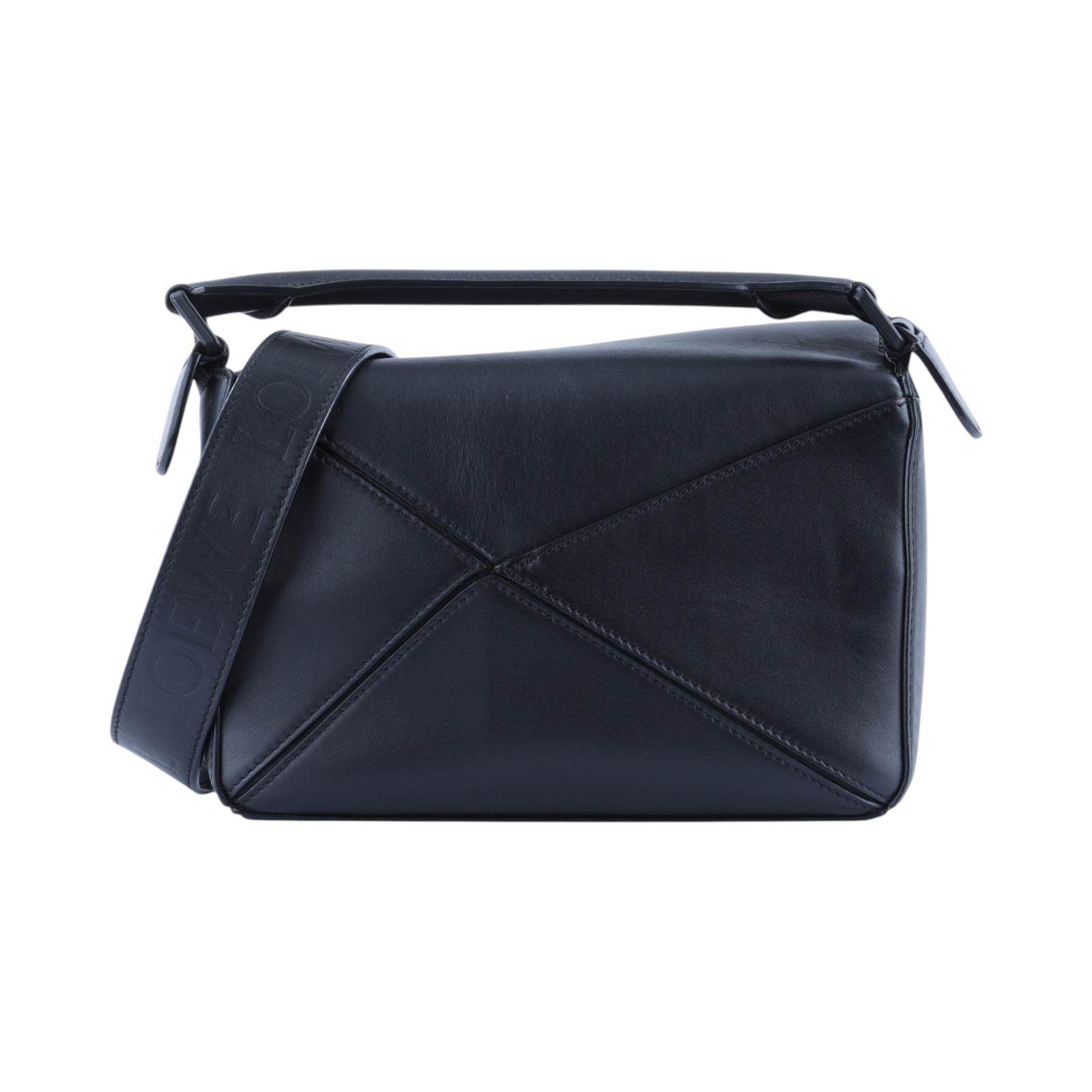 羅意威 LOEWE Small Puzzle bag 斜背包 A510S21X88 全黑PUZZLE 小號 背帶/防塵袋