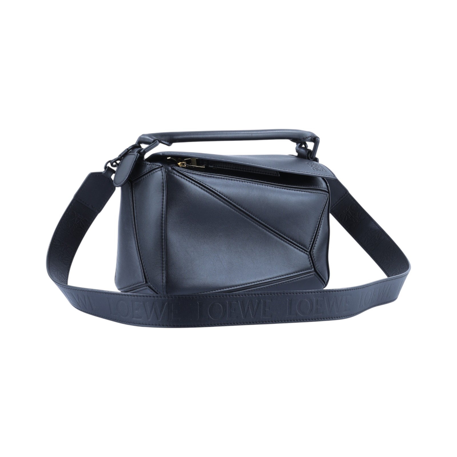 羅意威 LOEWE Small Puzzle bag 斜背包 A510S21X88 全黑PUZZLE 小號 背帶/防塵袋