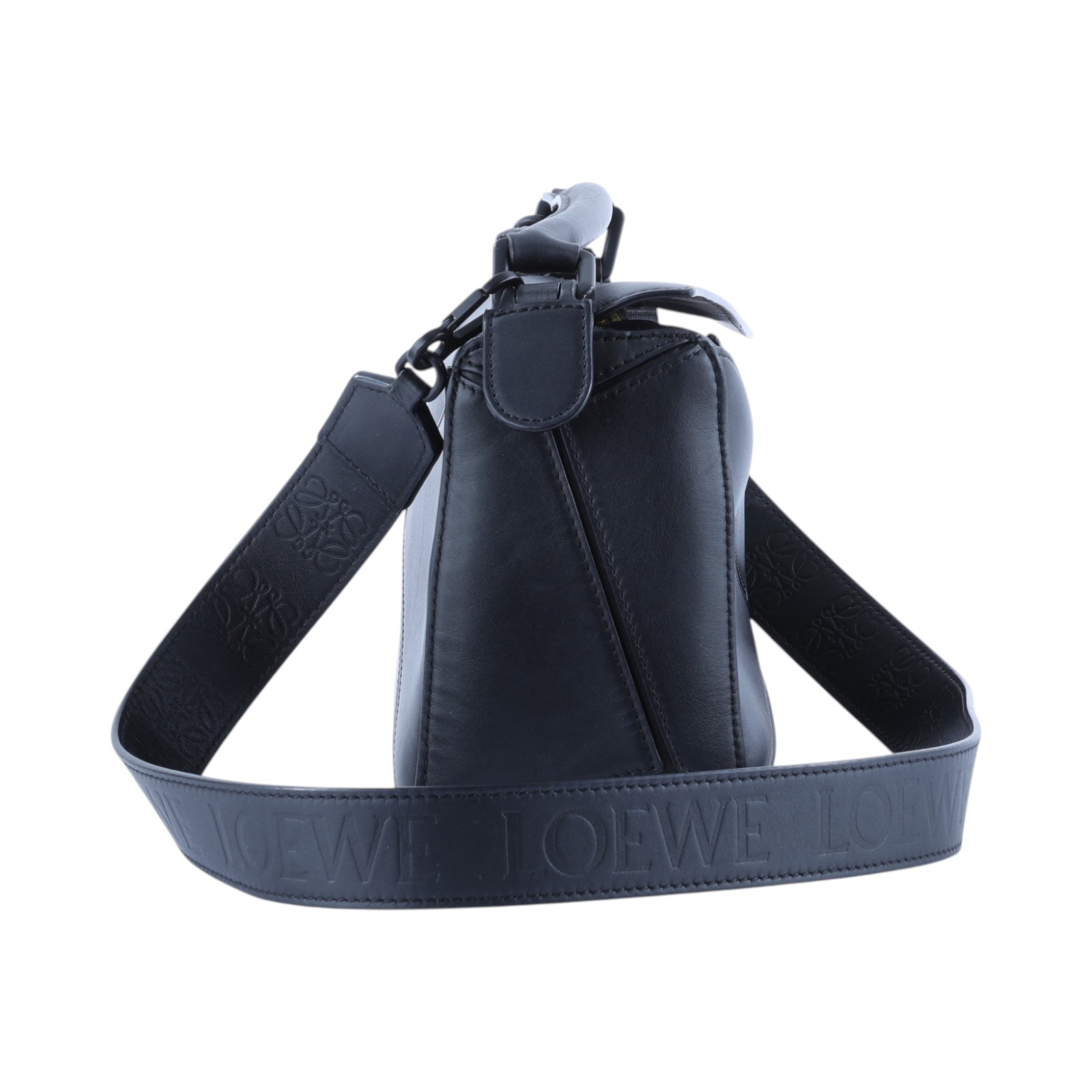 羅意威 LOEWE Small Puzzle bag 斜背包 A510S21X88 全黑PUZZLE 小號 背帶/防塵袋