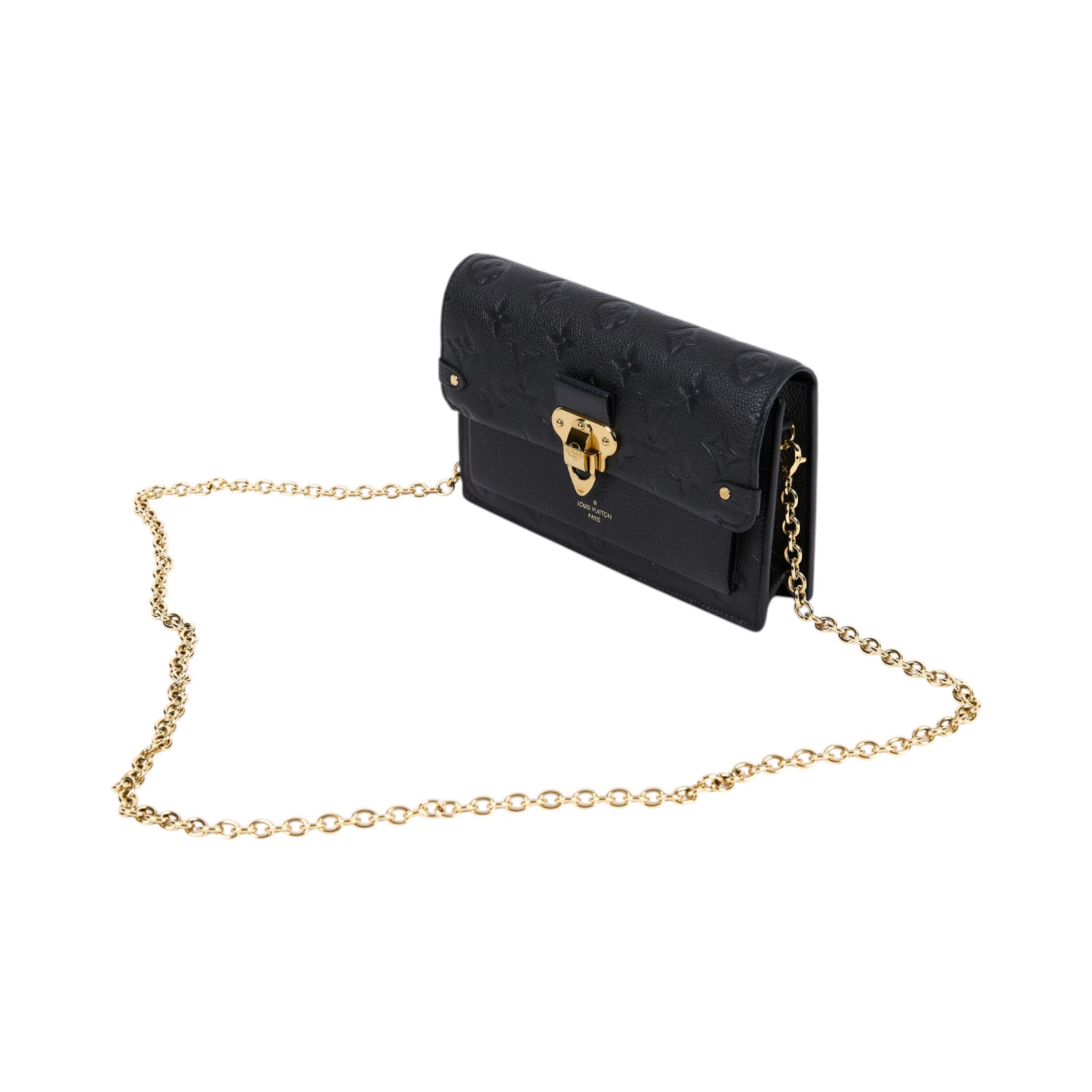 路易威登 LOUIS VUITTON Vavin 鏈帶錢包 M67839 晶片款 黑壓紋Vavin 鏈條包 背帶