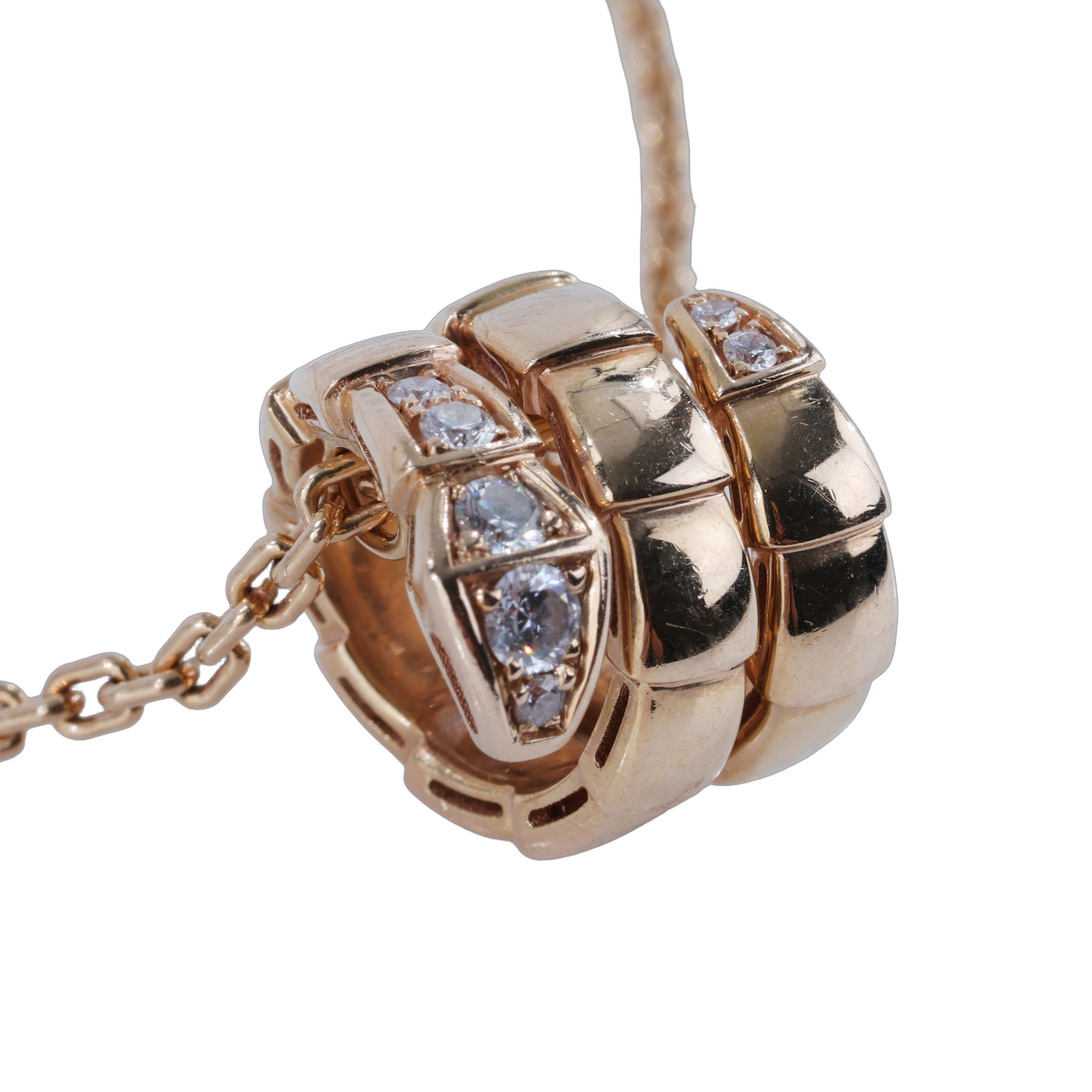 寶格麗 BVLGARI Serpenti Viper 項鏈 357794 RG 18K SERPENTI VIPER 帶鑽項鍊 無附屬品