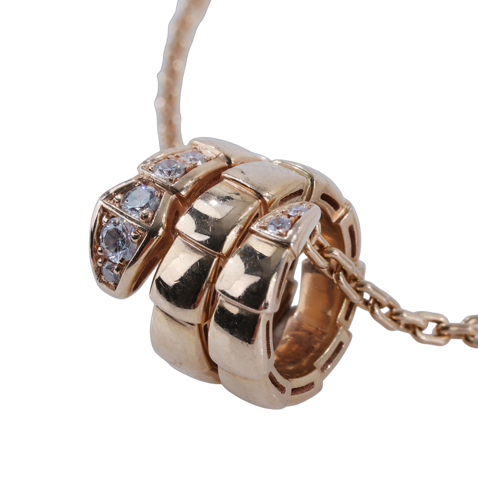 寶格麗 BVLGARI Serpenti Viper 項鏈 357794 RG 18K SERPENTI VIPER 帶鑽項鍊 無附屬品