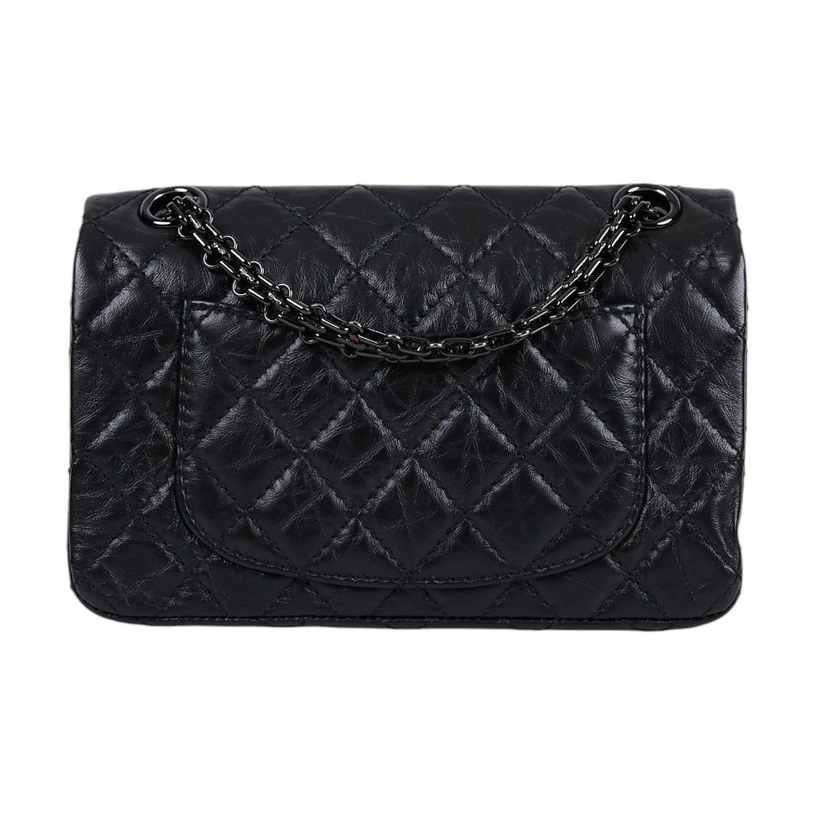 香奈兒 CHANEL 2.55 迷你 口蓋包 AS0874 Y83608 晶片款 SO BLACK2.55 20CM 防塵袋/購買證明影本