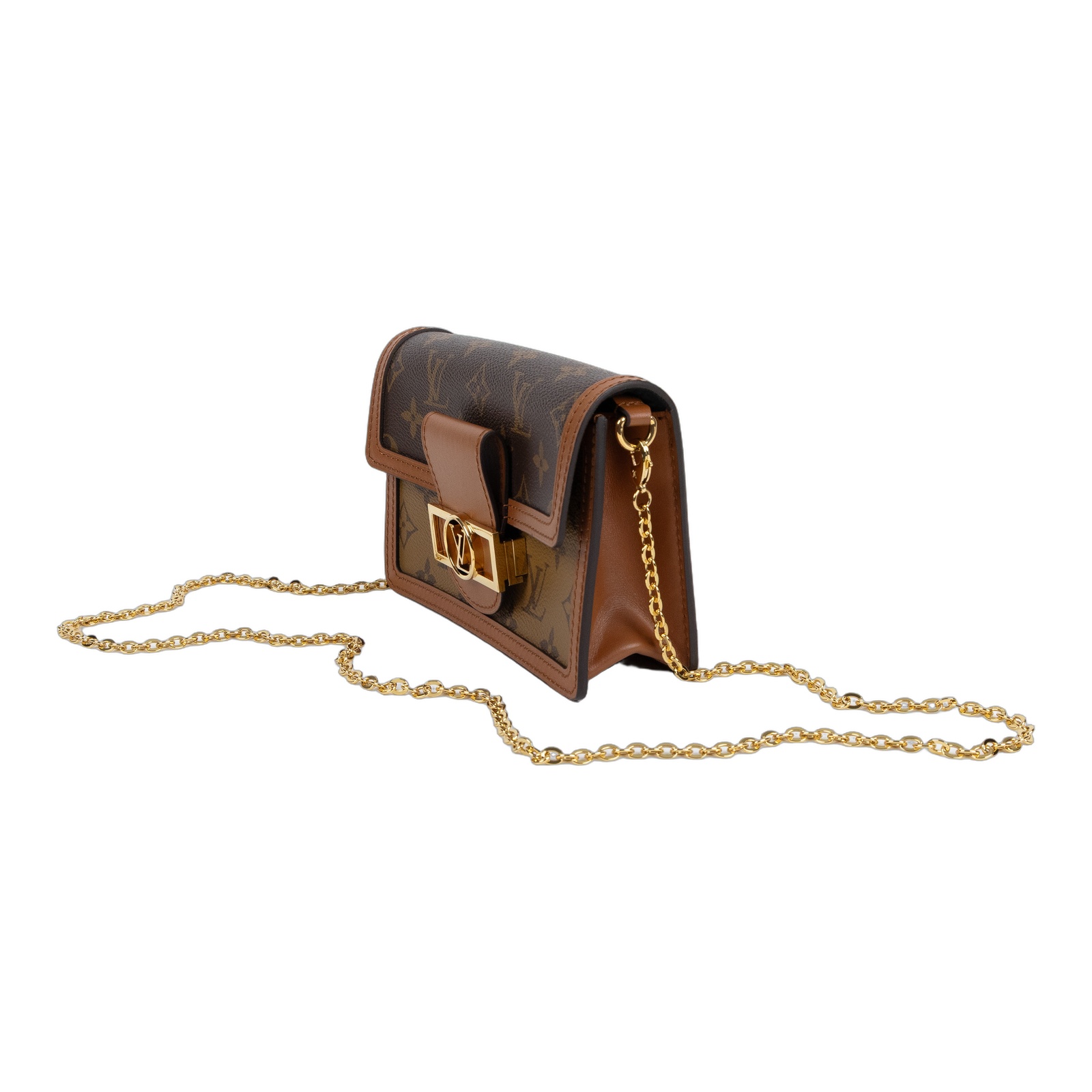 路易威登 LOUIS VUITTON Dauphine 鏈帶錢包 M68746 晶片款 原花DAUPHINE WOC 原廠盒子/防塵袋/背帶