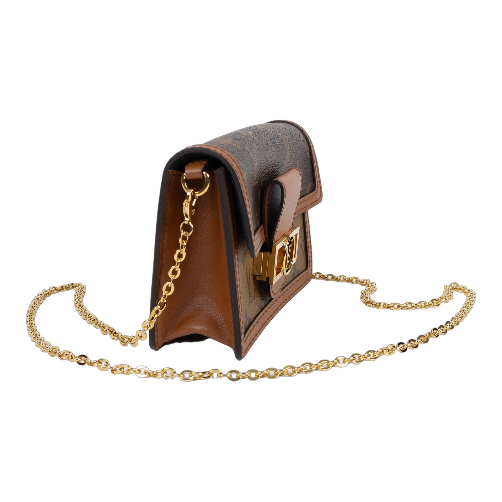 路易威登 LOUIS VUITTON Dauphine 鏈帶錢包 M68746 晶片款 原花DAUPHINE WOC 原廠盒子/防塵袋/背帶