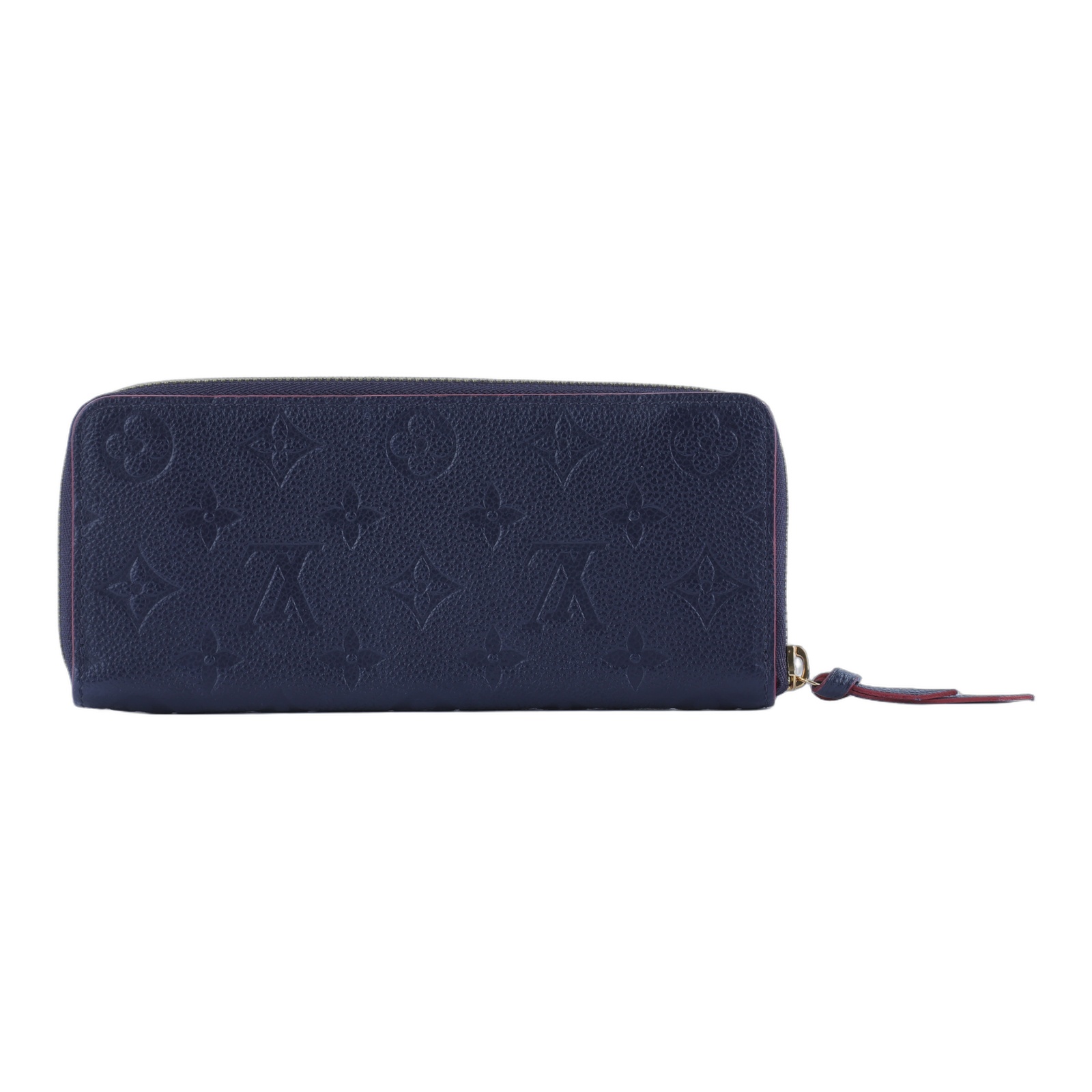 路易威登 LOUIS VUITTON Clémence 錢包 拉鍊 長夾 Empreinte 壓花牛皮 海軍藍 紅色 M69415 晶片款  防塵袋