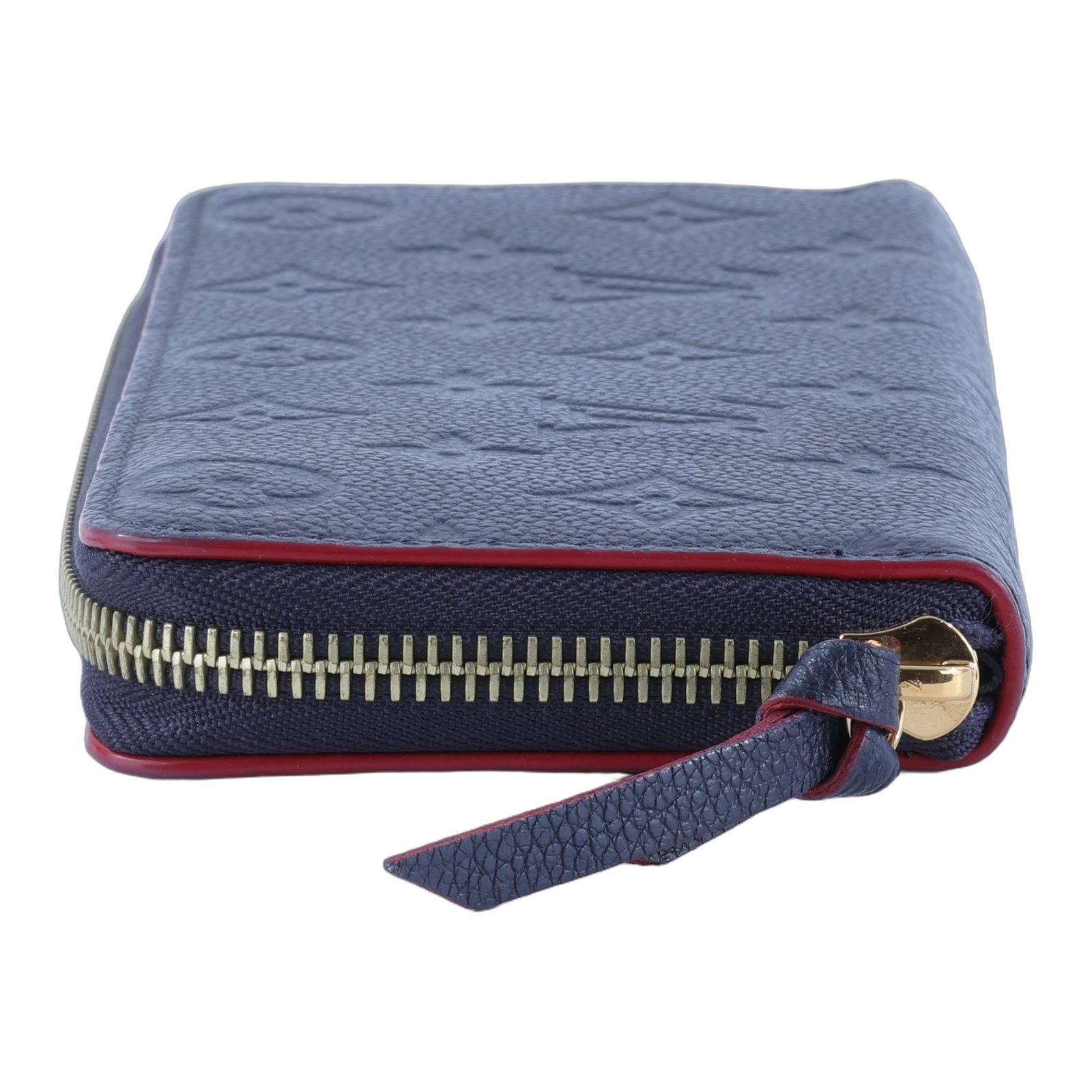 路易威登 LOUIS VUITTON Clémence 錢包 拉鍊 長夾 Empreinte 壓花牛皮 海軍藍 紅色 M69415 晶片款  防塵袋
