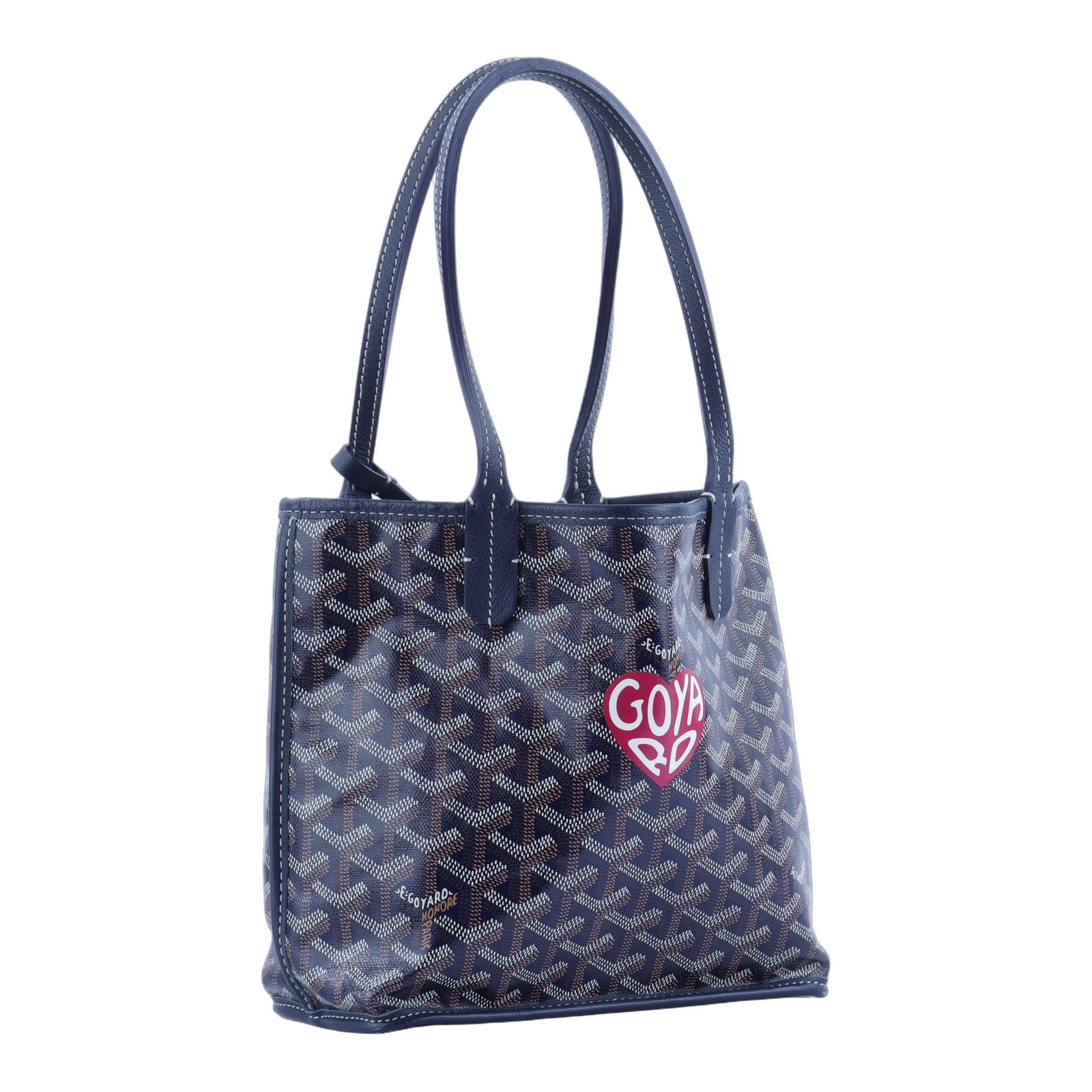 高雅德 GOYARD Anjou Mini Bag 托特包 ANJOUSMINCG 藍愛心ANJOU MINI托特包 防塵袋/內袋/購買證明