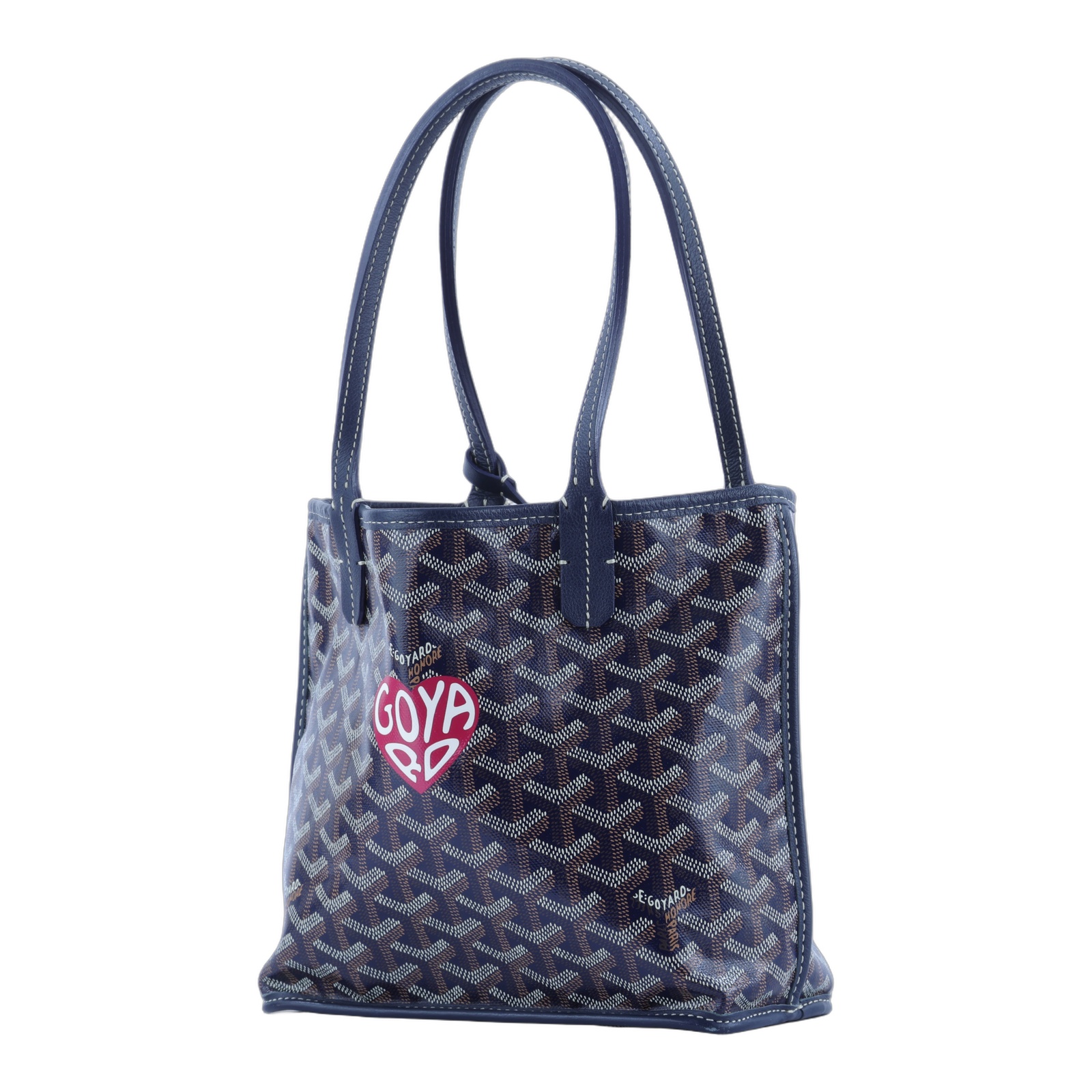 高雅德 GOYARD Anjou Mini Bag 托特包 ANJOUSMINCG 藍愛心ANJOU MINI托特包 防塵袋/內袋/購買證明