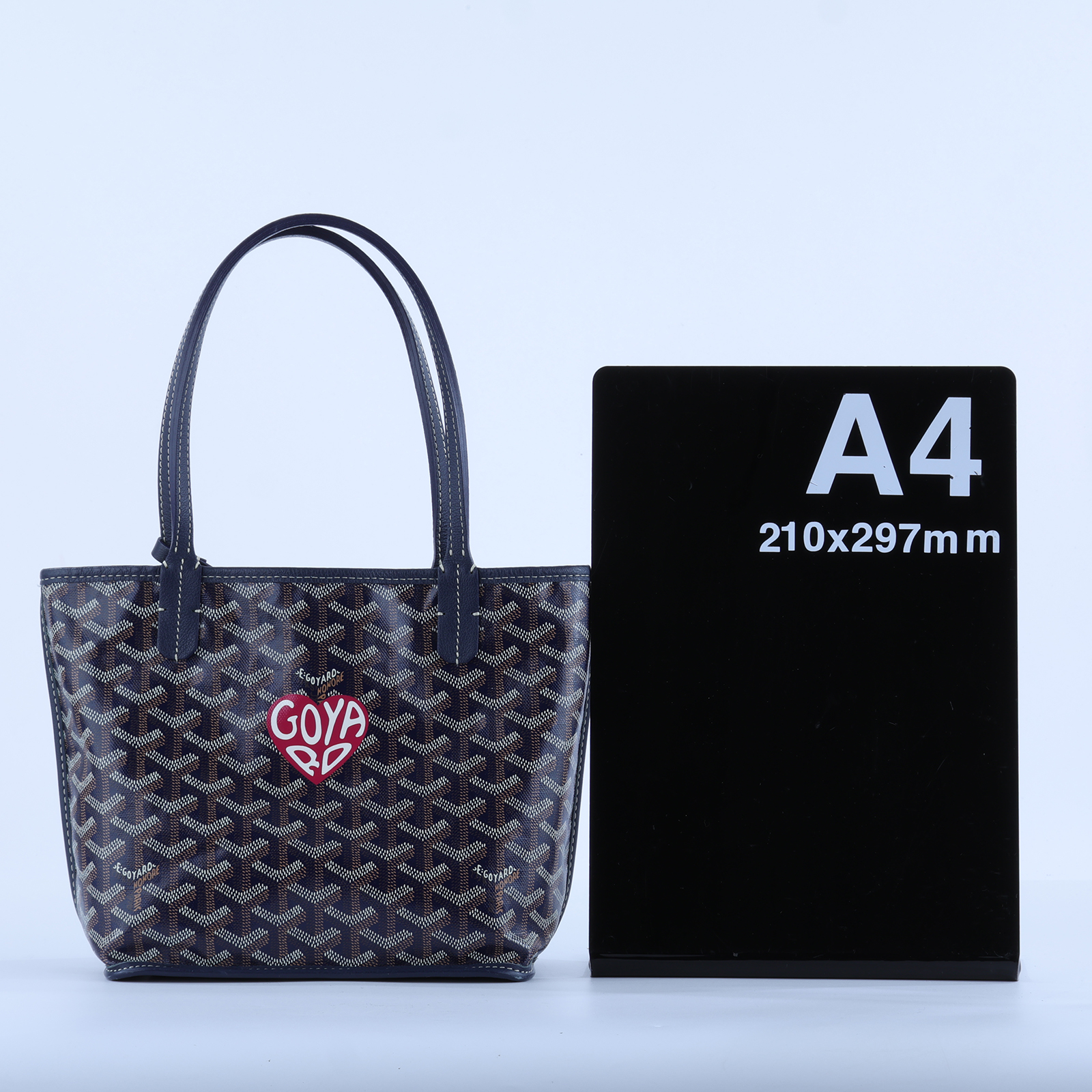 高雅德 GOYARD Anjou Mini Bag 托特包 ANJOUSMINCG 藍愛心ANJOU MINI托特包 防塵袋/內袋/購買證明