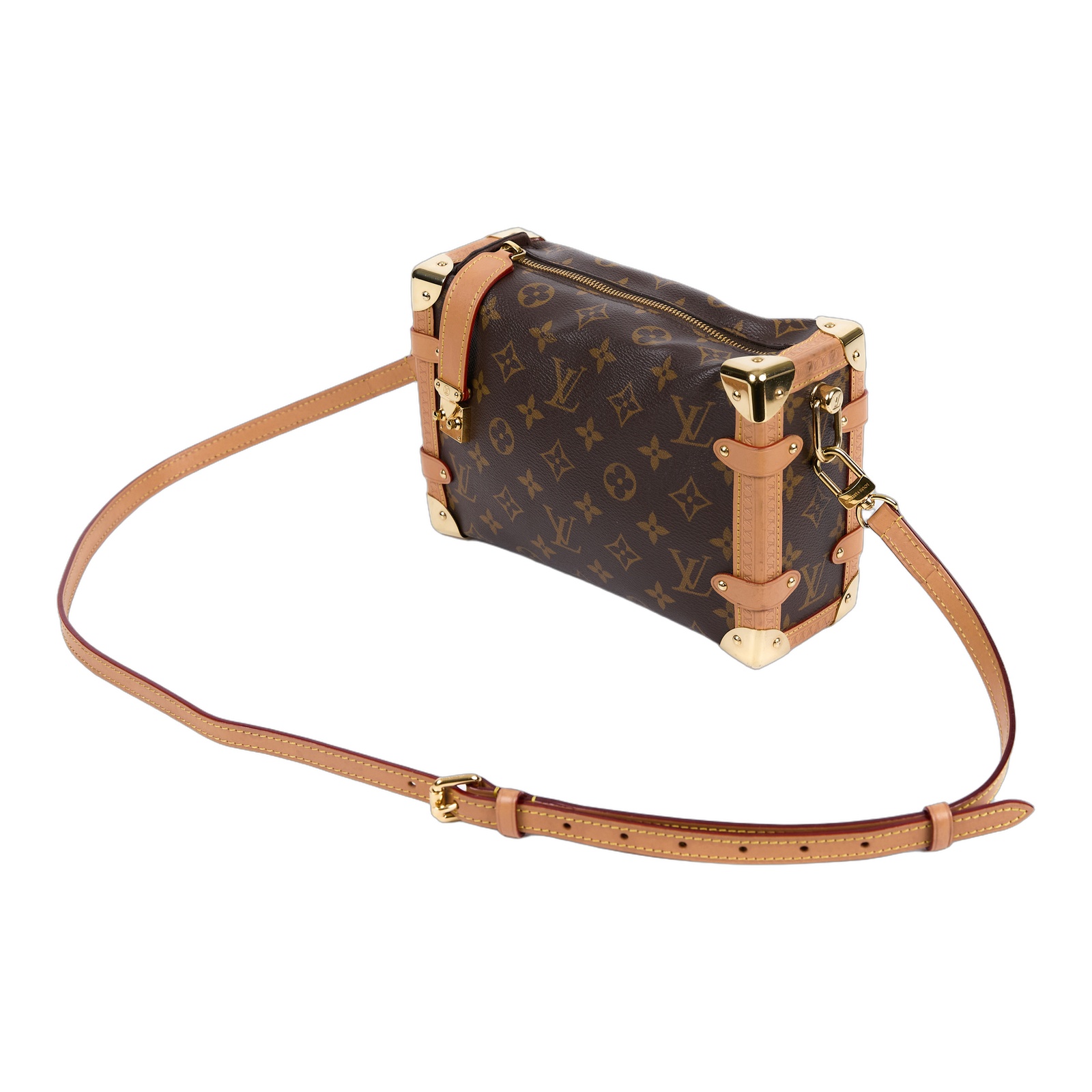 路易威登 LOUIS VUITTON Side Trunk MM 老花 手提 肩背 箱包 M46358  原廠盒子/防塵袋/購買證明/背帶2