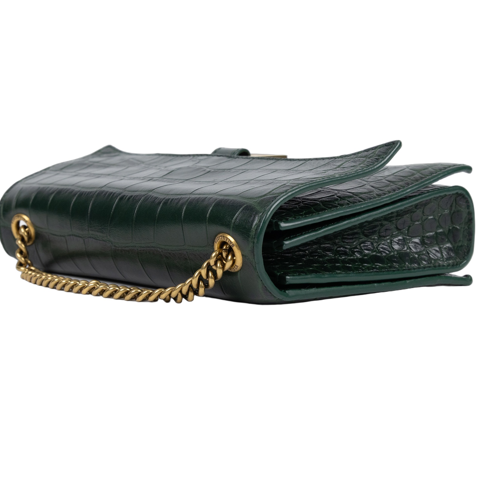 巴黎世家 BALENCIAGA Crush S 肩背包 鱷魚壓紋牛皮 736016210IX 綠鱷魚壓紋Crush Sling鏈帶包 XS 無附屬品